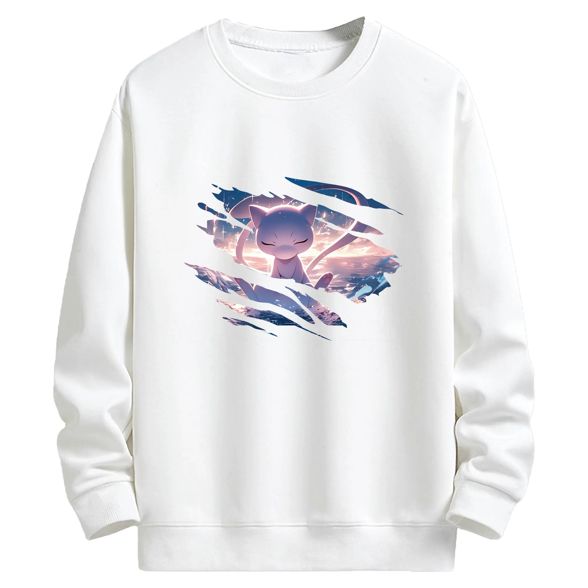 ポケモン グッズ,ミュウ - キッズ クルーネックスウェットシャツ ・ フロントプリント ・ 綿80％ ポリエステル20％ ・ 快適 通学 スポーツ 日常使い お散歩用