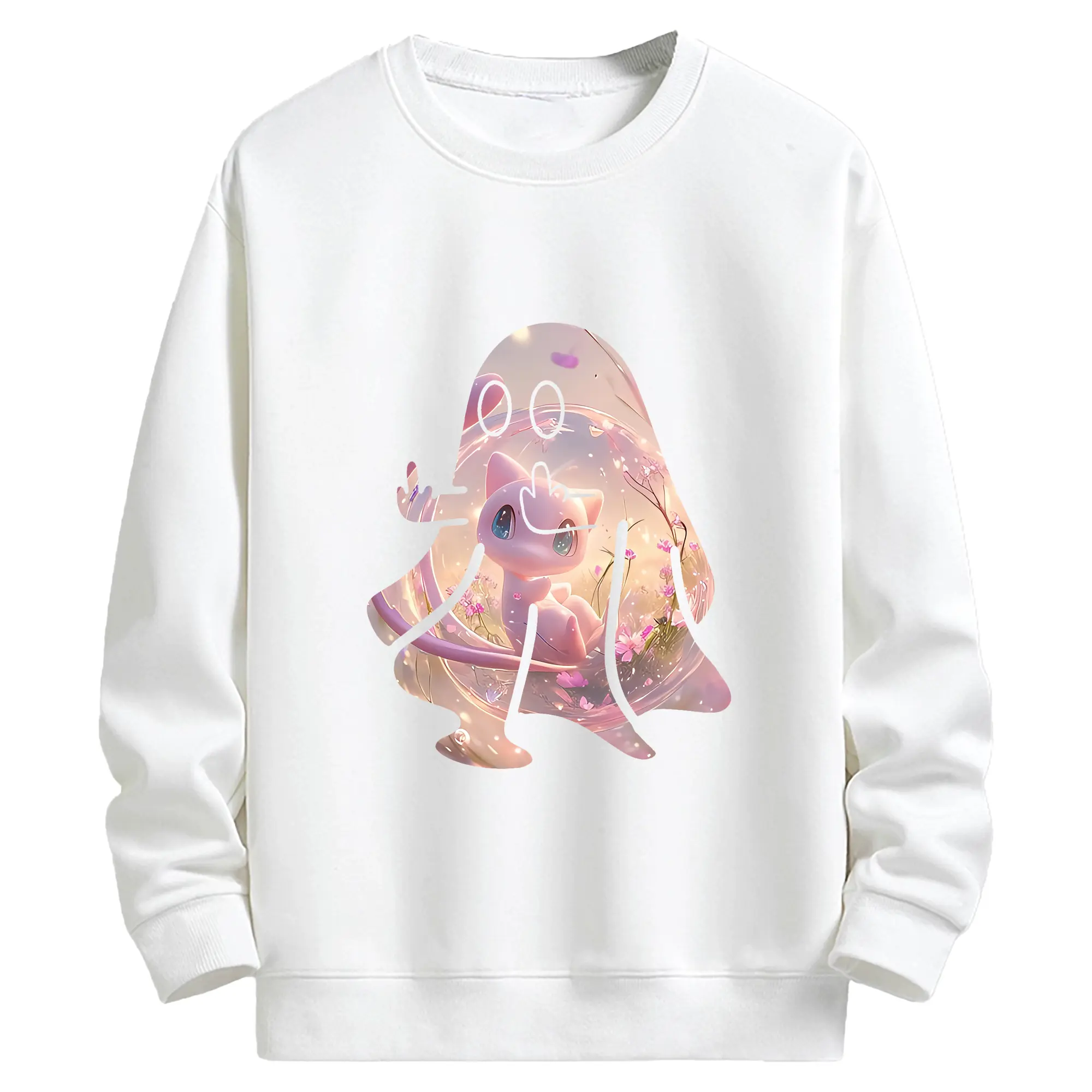 ポケモン グッズ,ミュウ - キッズ クルーネックスウェットシャツ ・ フロントプリント ・ 綿80％ ポリエステル20％ ・ 快適 通学 スポーツ 日常使い お散歩用