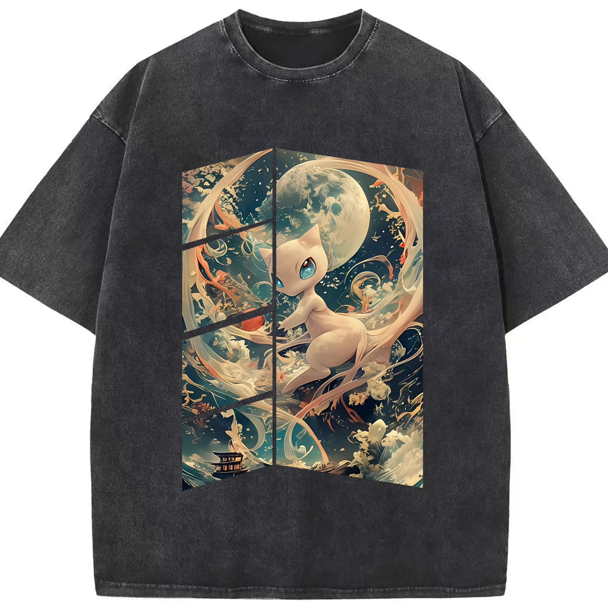 ポケモン グッズ,ミュウ - 綿100％ ヴィンテージ風 半袖Tシャツ ・ フロントプリント ・ 柔らか肌触り ・ 通気性 快適 ・ スポーツ カジュアル 外出用