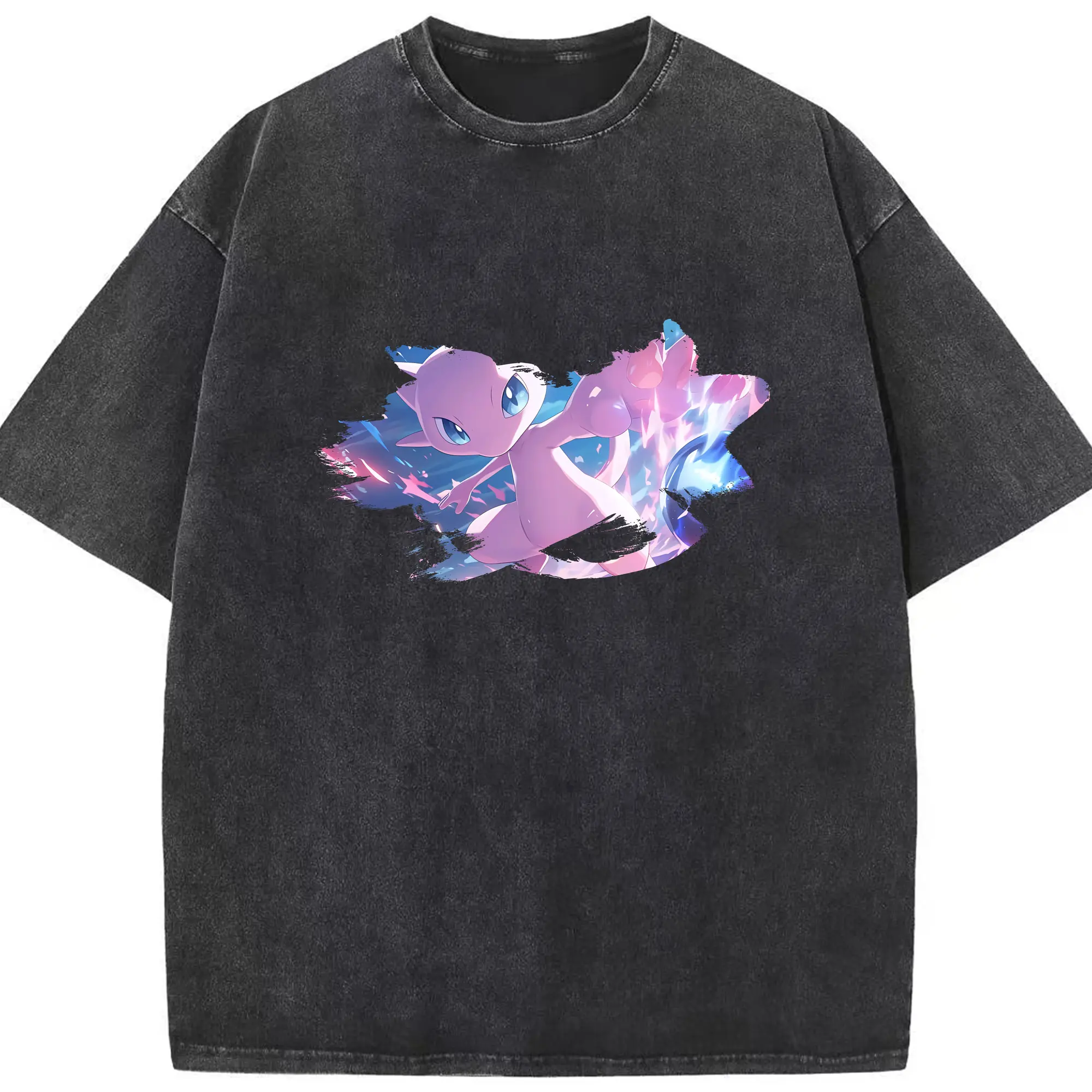 ポケモン グッズ,ミュウ - 綿100％ ヴィンテージ風 半袖Tシャツ ・ フロントプリント ・ 柔らか肌触り ・ 通気性 快適 ・ スポーツ カジュアル 外出用