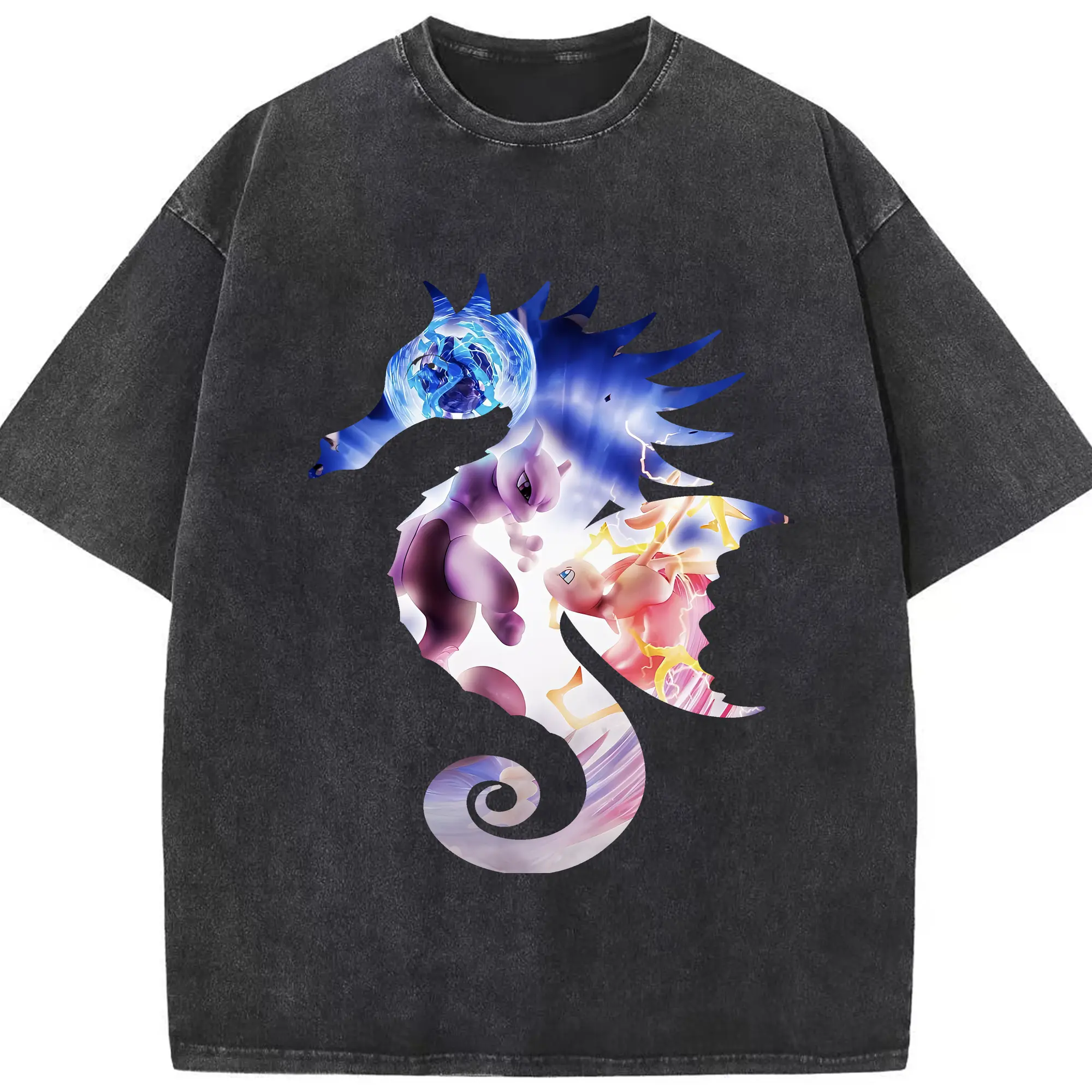 ポケモン グッズ,ミュウ - 綿100％ ヴィンテージ風 半袖Tシャツ ・ フロントプリント ・ 柔らか肌触り ・ 通気性 快適 ・ スポーツ カジュアル 外出用