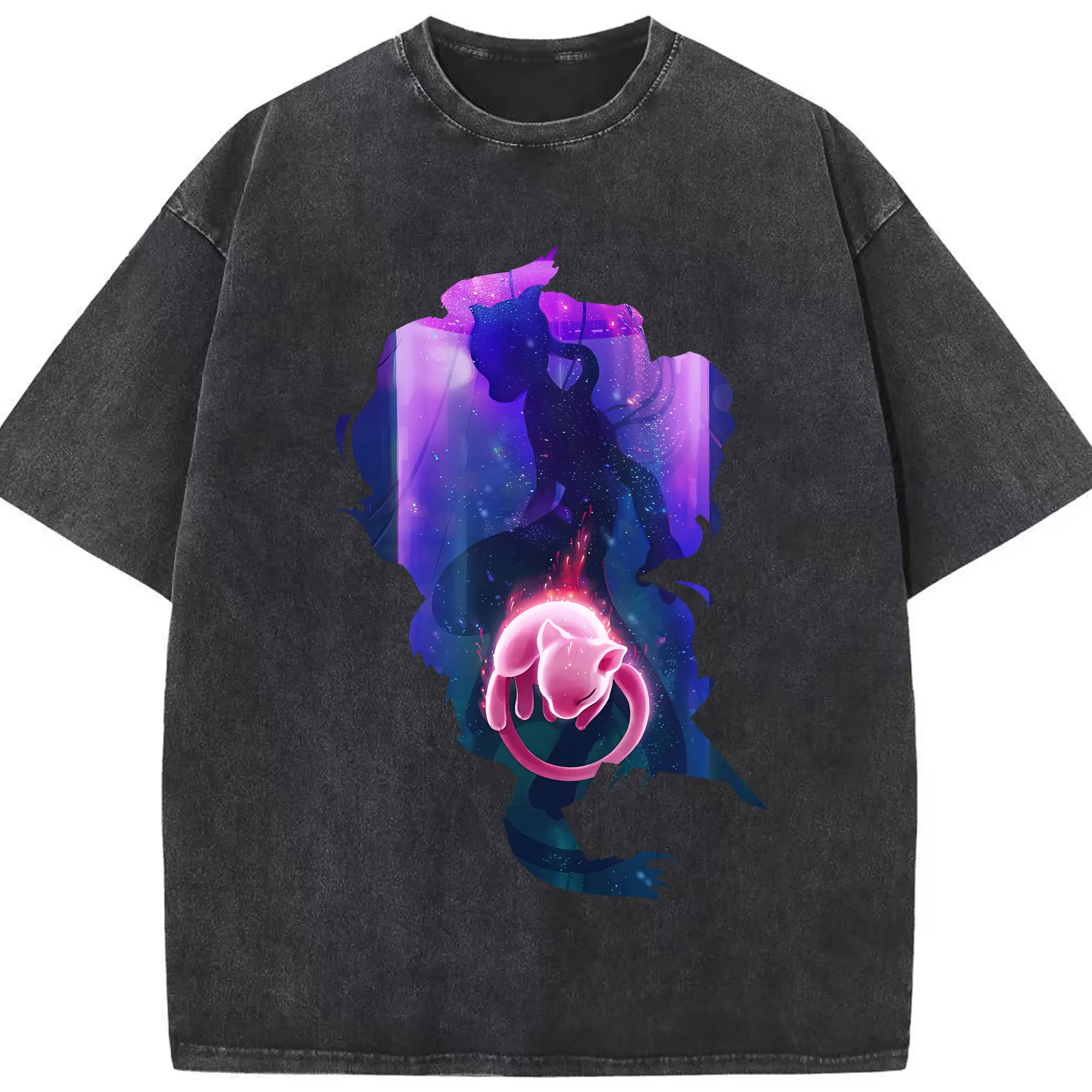 ポケモン グッズ,ミュウ - 綿100％ ヴィンテージ風 半袖Tシャツ ・ フロントプリント ・ 柔らか肌触り ・ 通気性 快適 ・ スポーツ カジュアル 外出用