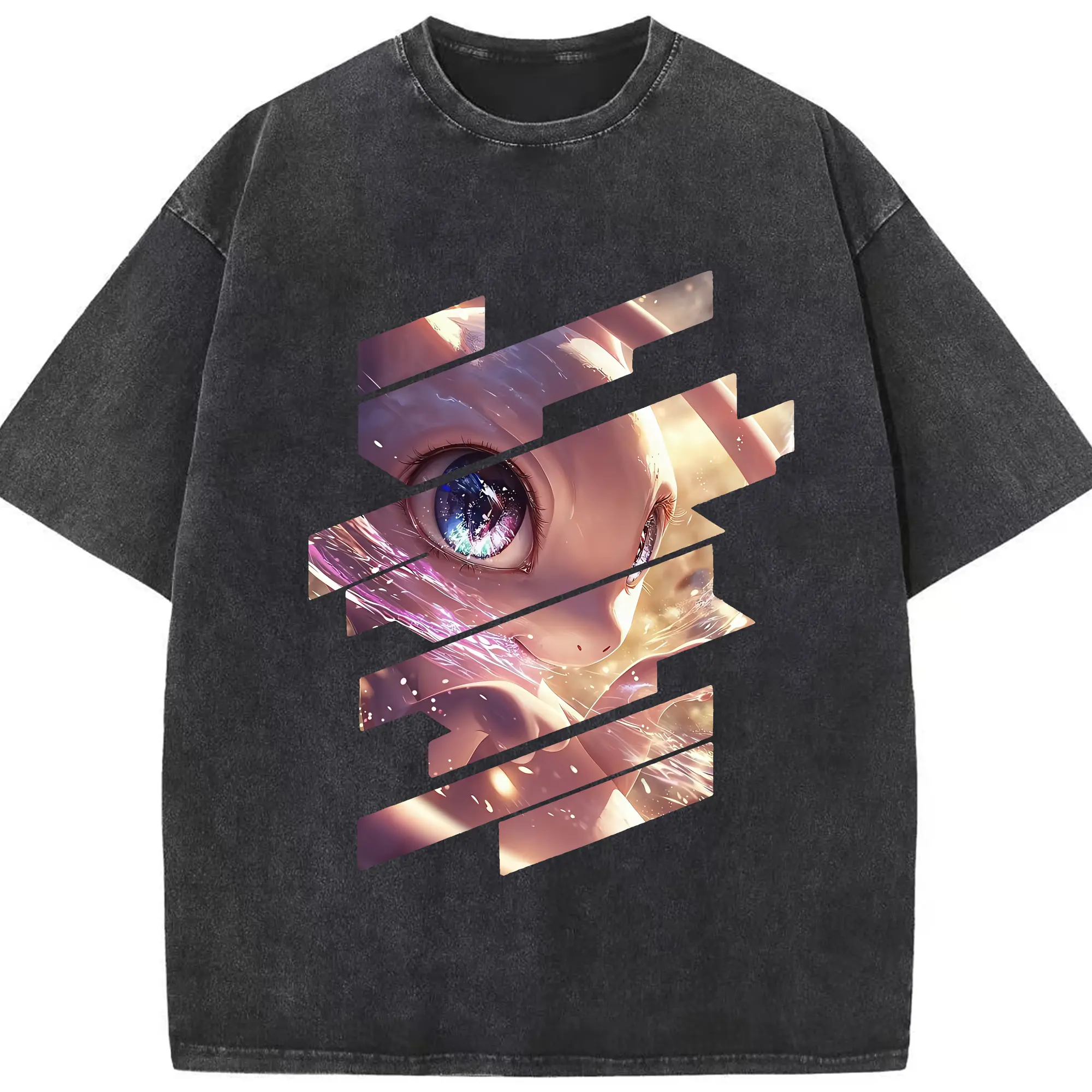 ポケモン グッズ,ミュウ - 綿100％ ヴィンテージ風 半袖Tシャツ ・ フロントプリント ・ 柔らか肌触り ・ 通気性 快適 ・ スポーツ カジュアル 外出用