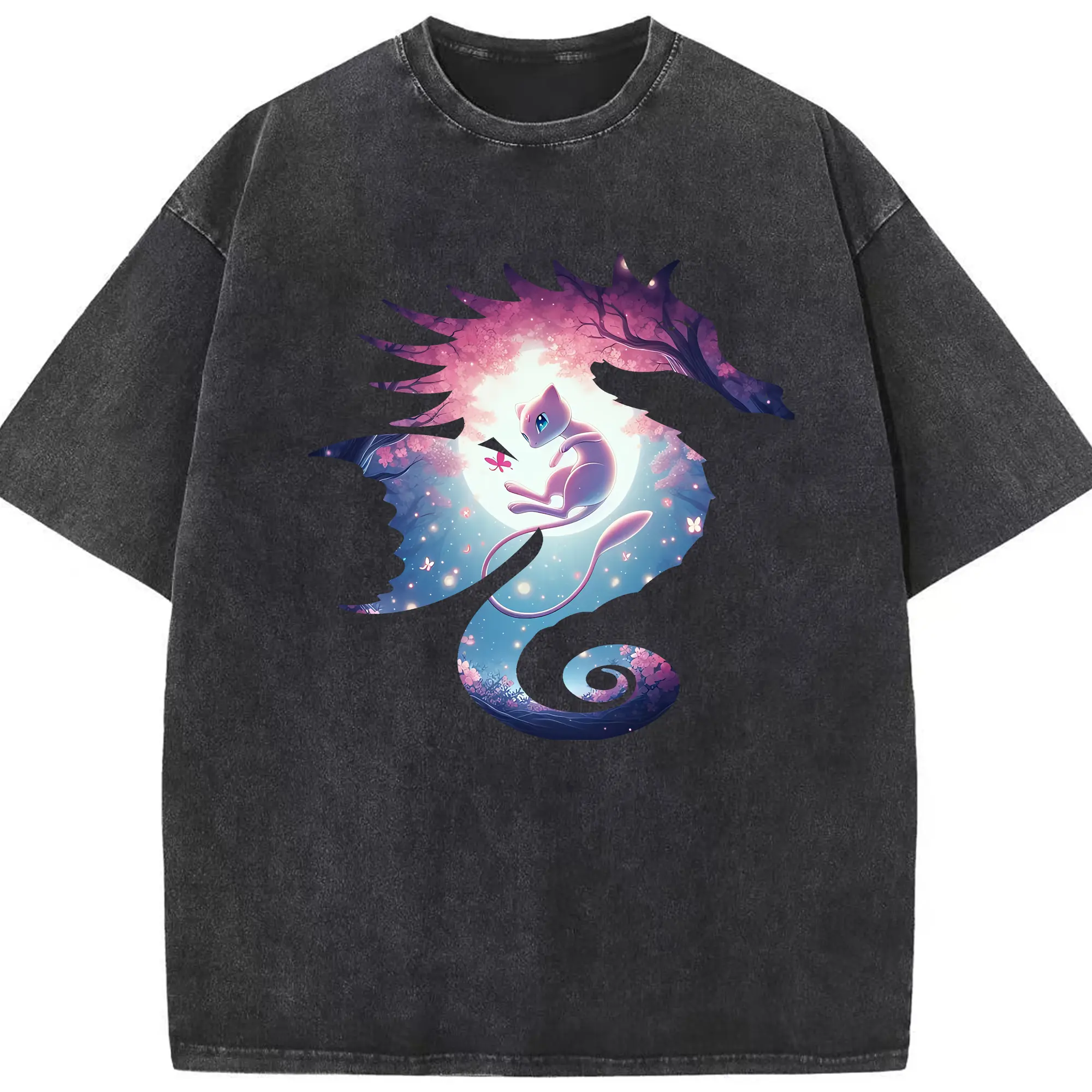 ポケモン グッズ,ミュウ - 綿100％ ヴィンテージ風 半袖Tシャツ ・ フロントプリント ・ 柔らか肌触り ・ 通気性 快適 ・ スポーツ カジュアル 外出用