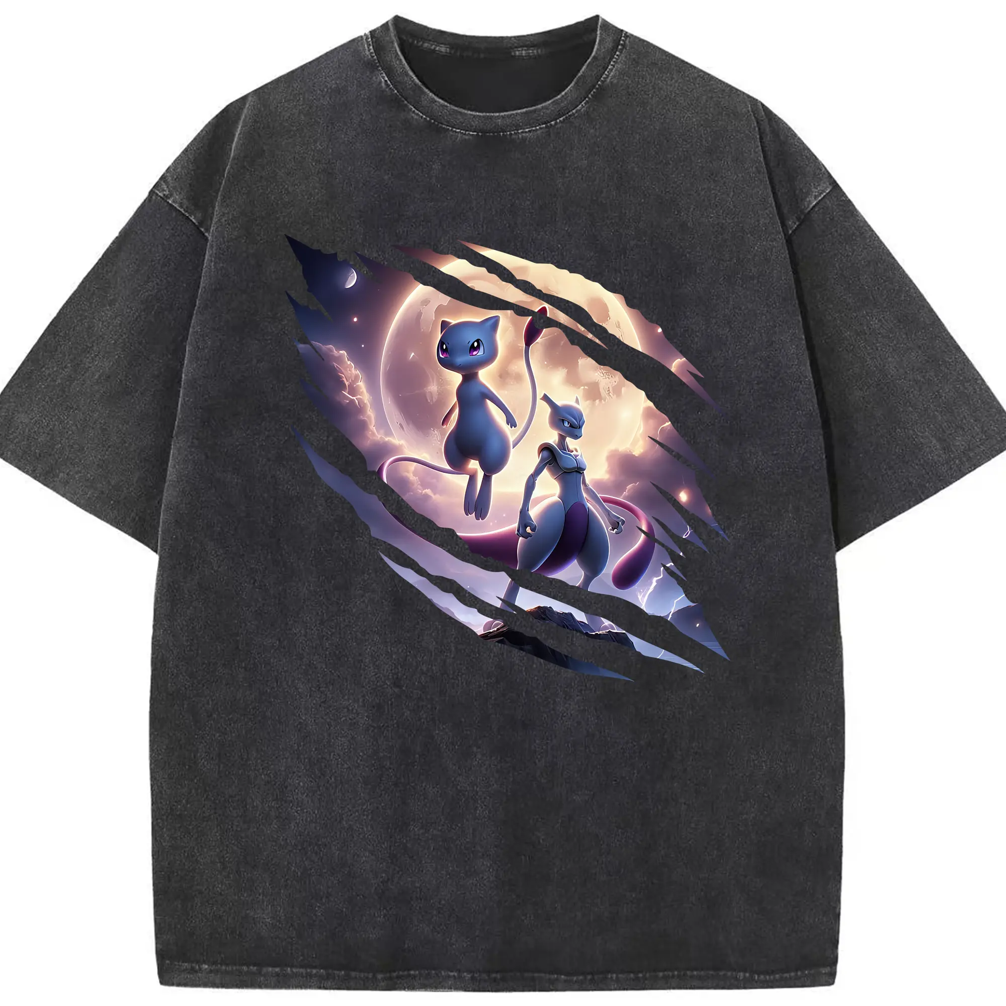 ポケモン グッズ,ミュウ - 綿100％ ヴィンテージ風 半袖Tシャツ ・ フロントプリント ・ 柔らか肌触り ・ 通気性 快適 ・ スポーツ カジュアル 外出用