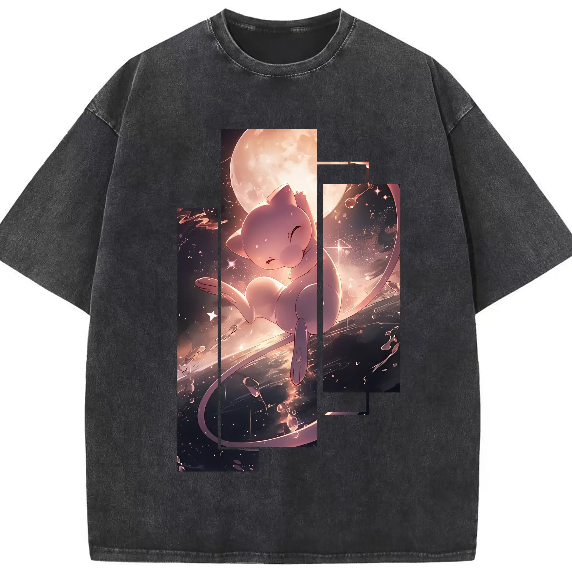 ポケモン グッズ,ミュウ - 綿100％ ヴィンテージ風 半袖Tシャツ ・ フロントプリント ・ 柔らか肌触り ・ 通気性 快適 ・ スポーツ カジュアル 外出用