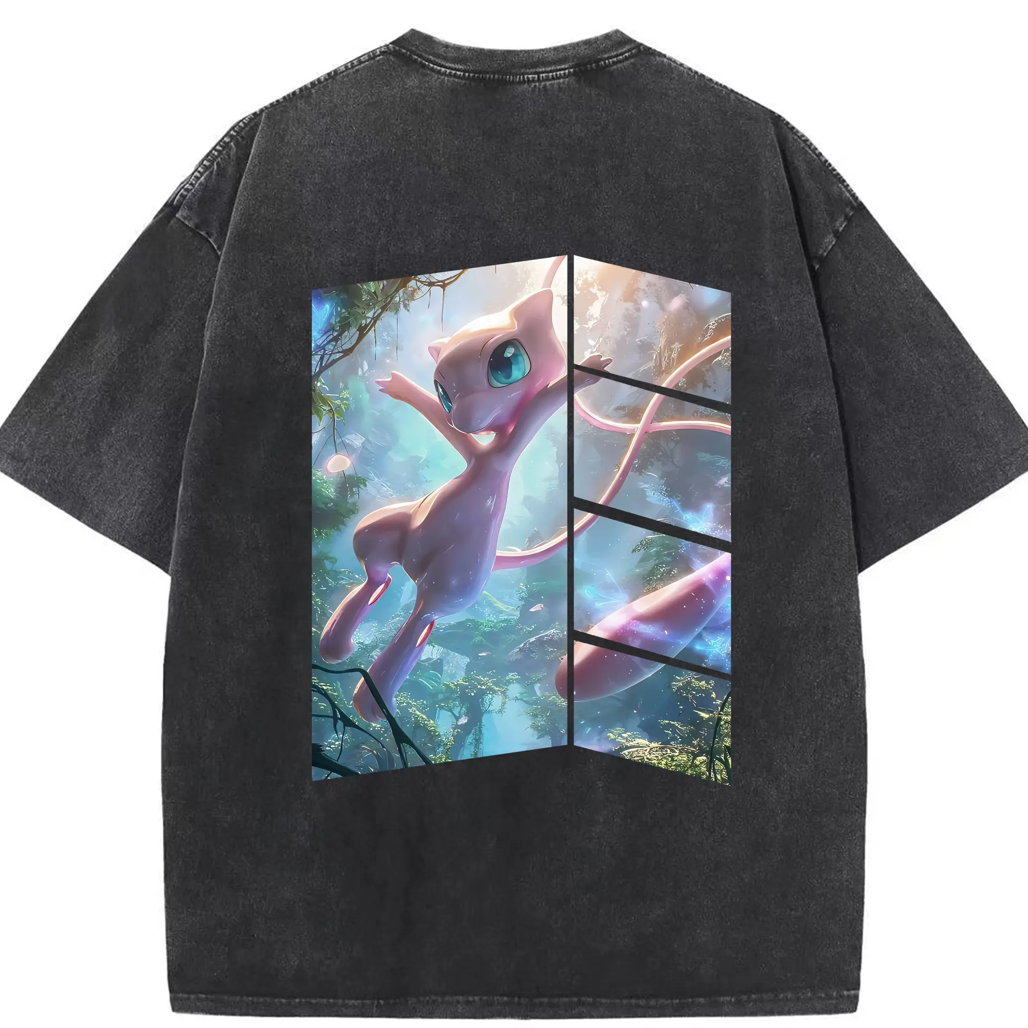 ポケモン グッズ,ミュウ - 綿100％ ヴィンテージ風 半袖Tシャツ ・ 背面プリント ・ 柔らか肌触り ・ 通気性 快適 ・ スポーツ カジュアル 外出用