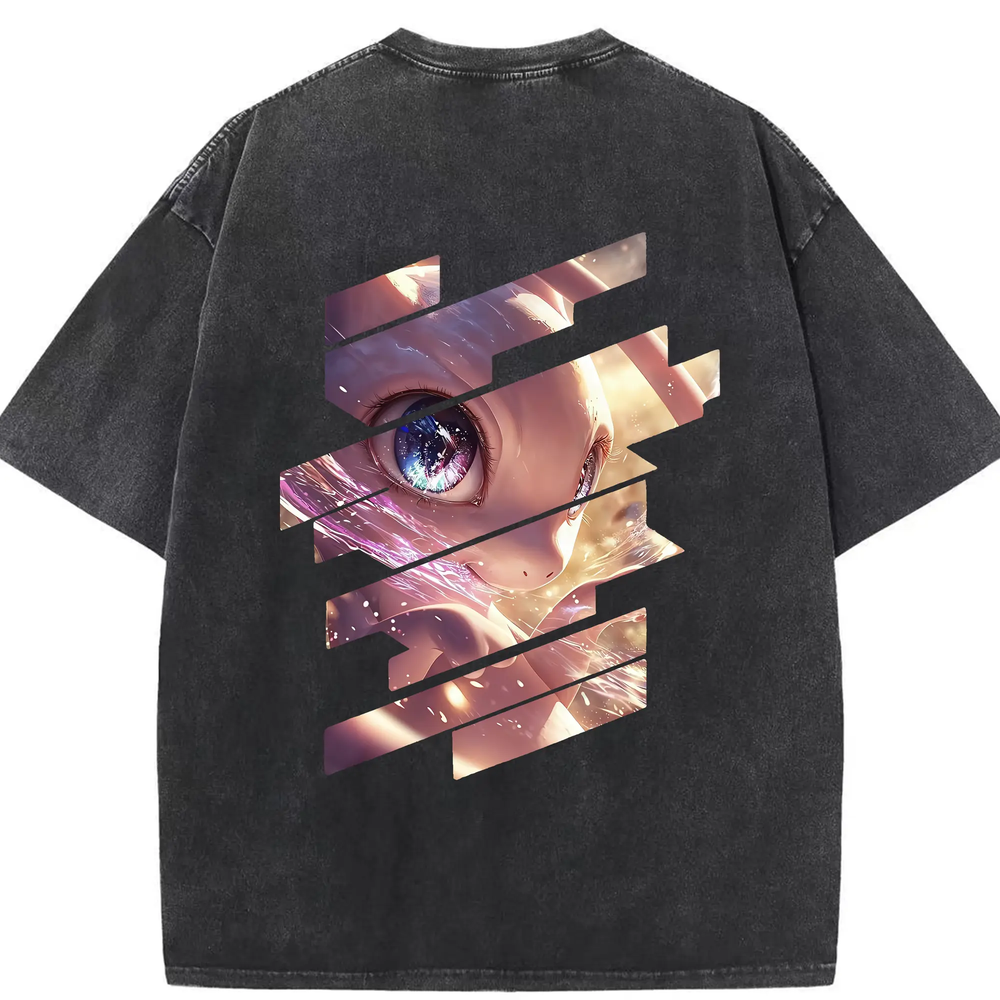 ポケモン グッズ,ミュウ - 綿100％ ヴィンテージ風 半袖Tシャツ ・ 背面プリント ・ 柔らか肌触り ・ 通気性 快適 ・ スポーツ カジュアル 外出用