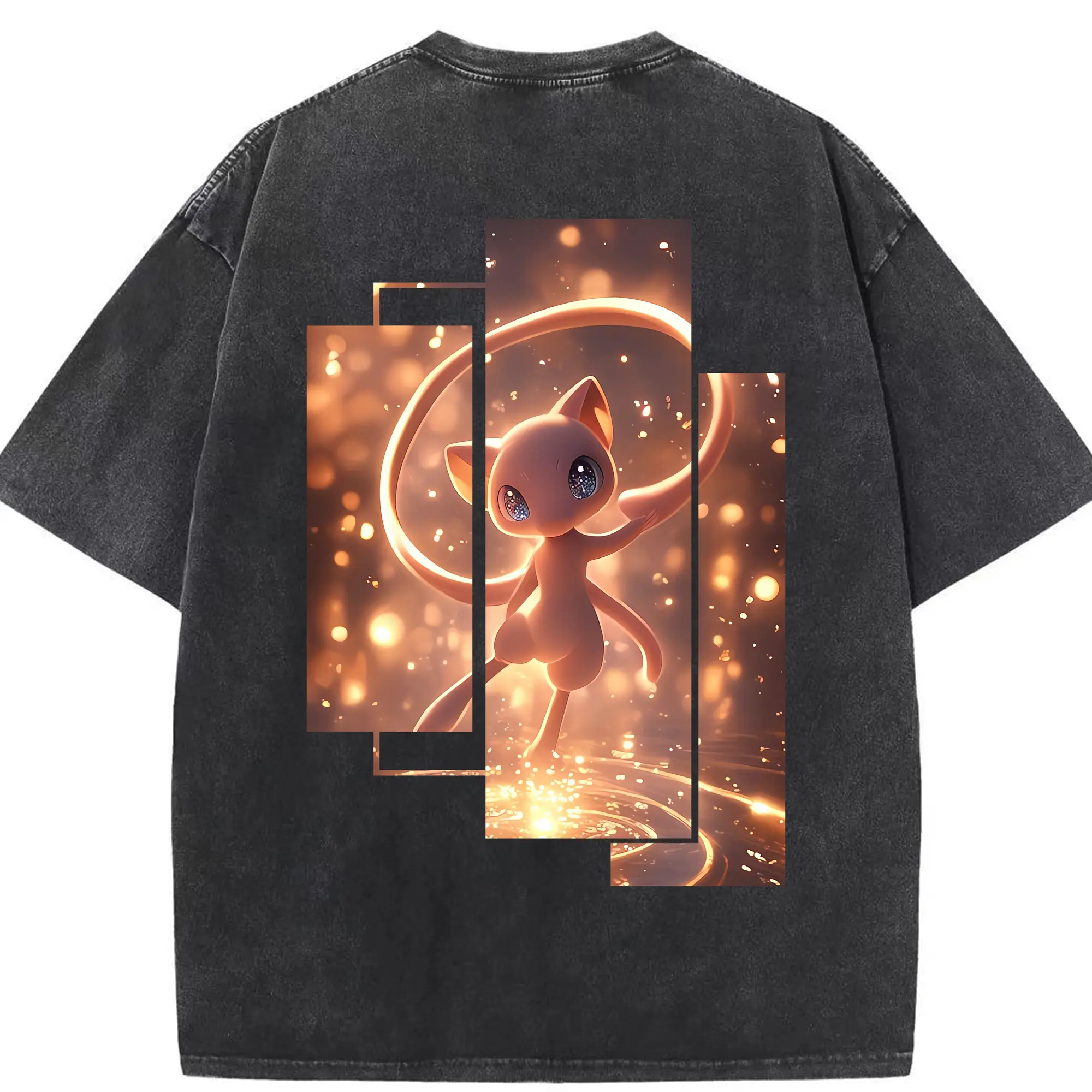 ポケモン グッズ,ミュウ - 綿100％ ヴィンテージ風 半袖Tシャツ ・ 背面プリント ・ 柔らか肌触り ・ 通気性 快適 ・ スポーツ カジュアル 外出用