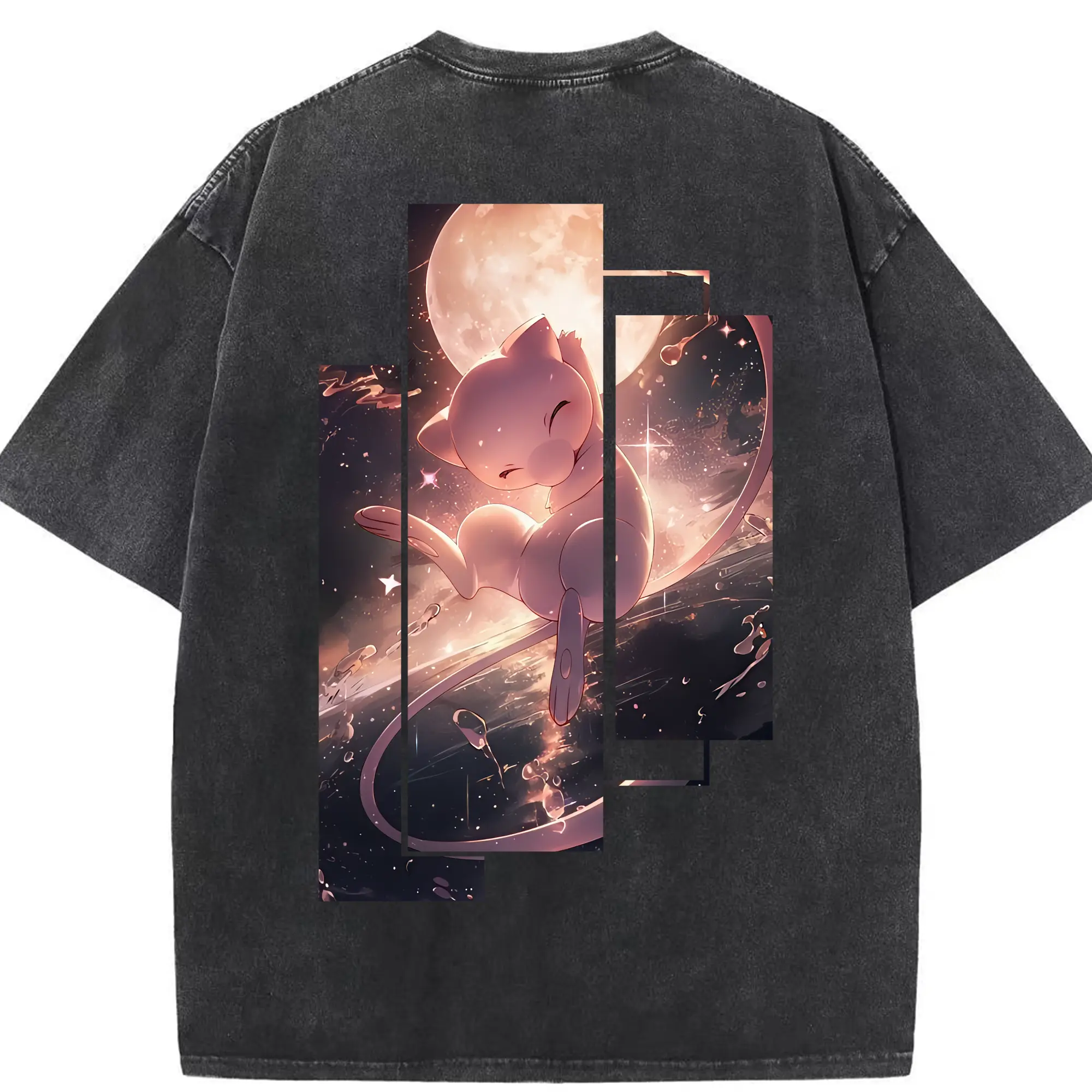 ポケモン グッズ,ミュウ - 綿100％ ヴィンテージ風 半袖Tシャツ ・ 背面プリント ・ 柔らか肌触り ・ 通気性 快適 ・ スポーツ カジュアル 外出用