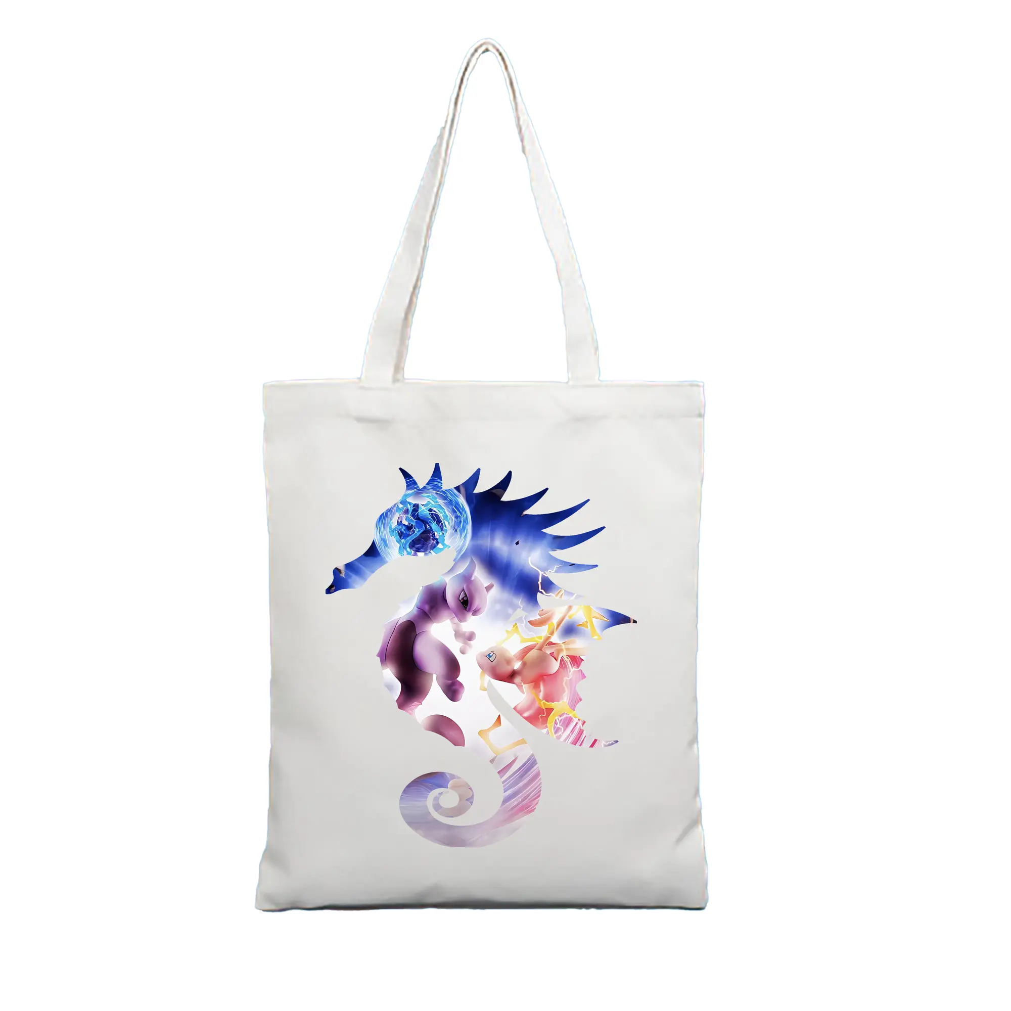 ポケモン グッズ,ミュウ - 縦型キャンバス手提げバッグ（トートバッグ） ・ キャンバス素材 ・ ショッピング用 ・ 軽量 丈夫 お手入れ簡単