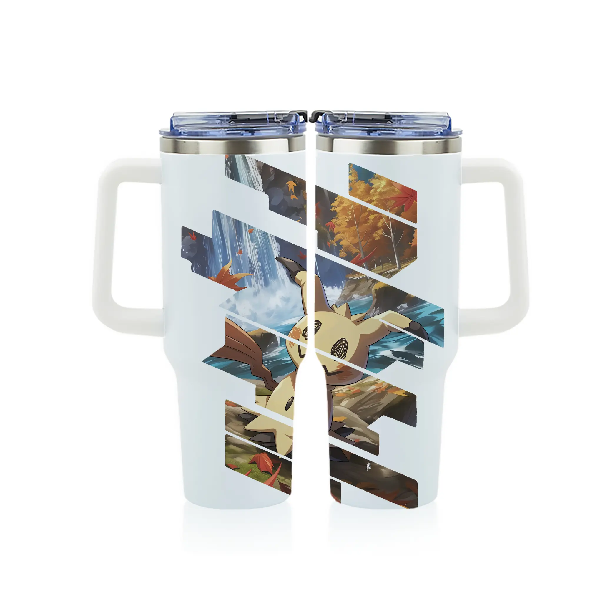 ポケモン グッズ,ミミッキュ - 1200mL フルプリント車用タンブラー ・ 304ステンレス 内側 ・ 201ステンレス 外側 ・ 保温 保冷 ・ 通勤 ドライブ アウトドア用