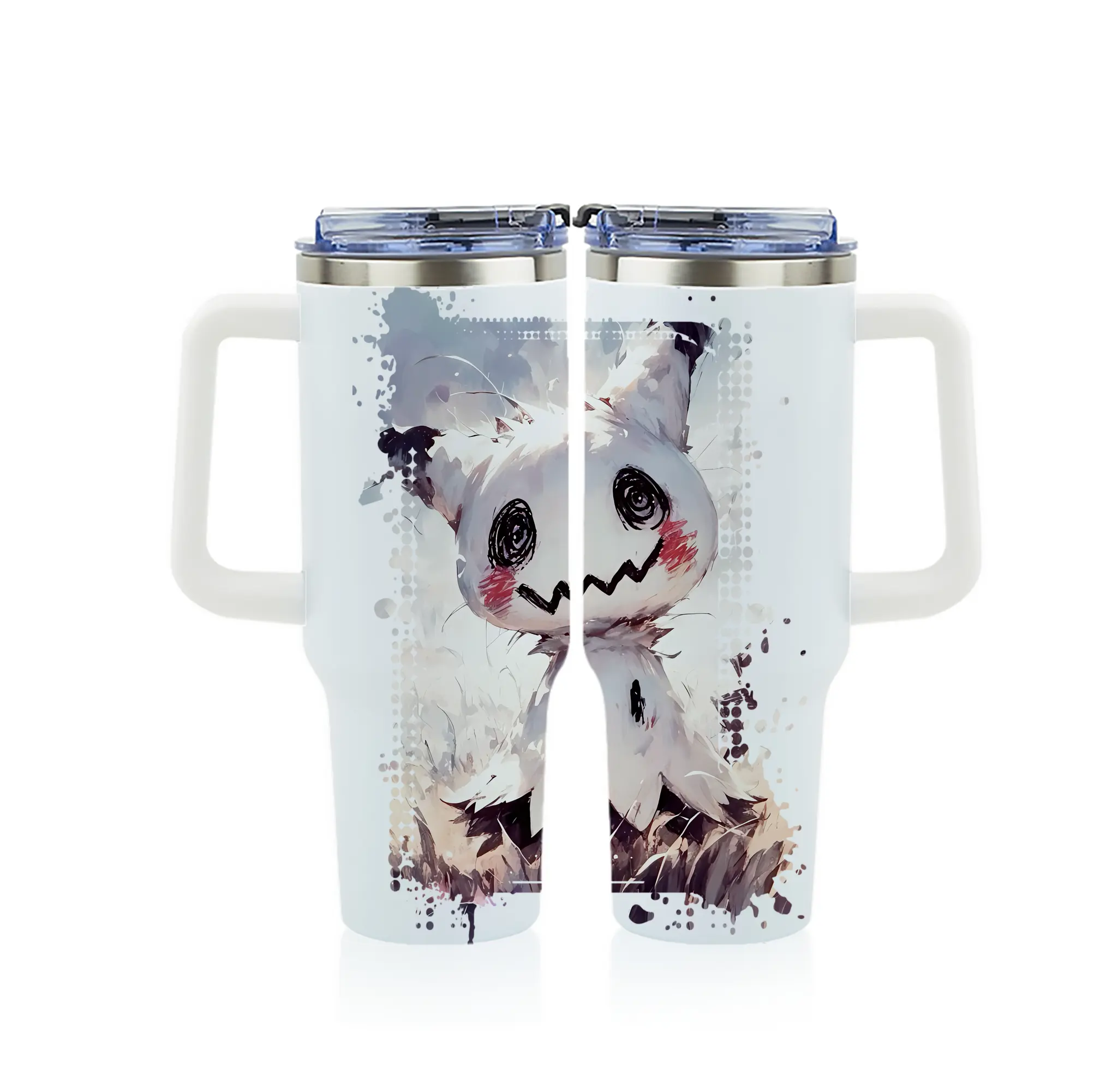 ポケモン グッズ,ミミッキュ - 1200mL フルプリント車用タンブラー ・ 304ステンレス 内側 ・ 201ステンレス 外側 ・ 保温 保冷 ・ 通勤 ドライブ アウトドア用