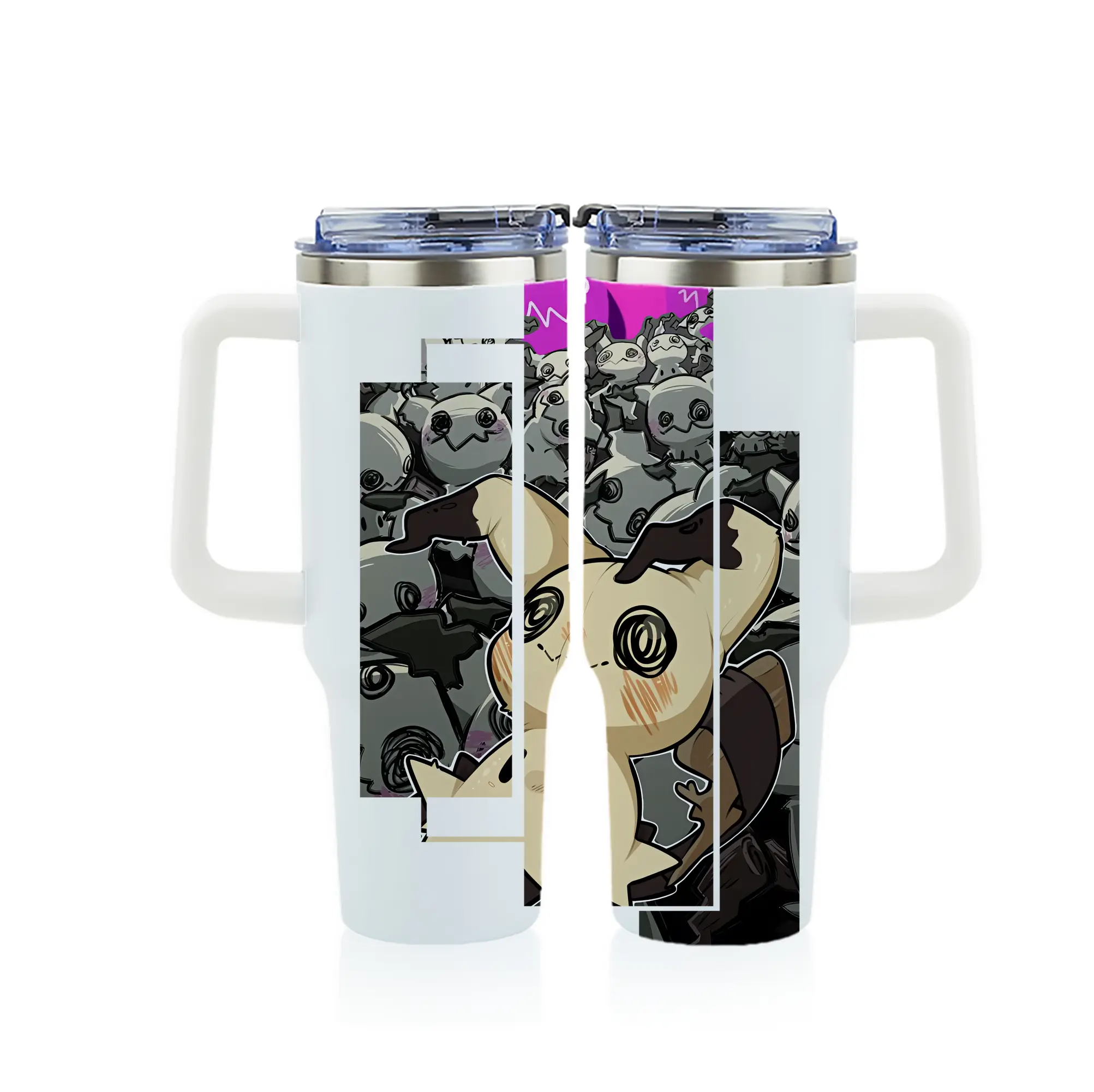 ポケモン グッズ,ミミッキュ - 1200mL フルプリント車用タンブラー ・ 304ステンレス 内側 ・ 201ステンレス 外側 ・ 保温 保冷 ・ 通勤 ドライブ アウトドア用