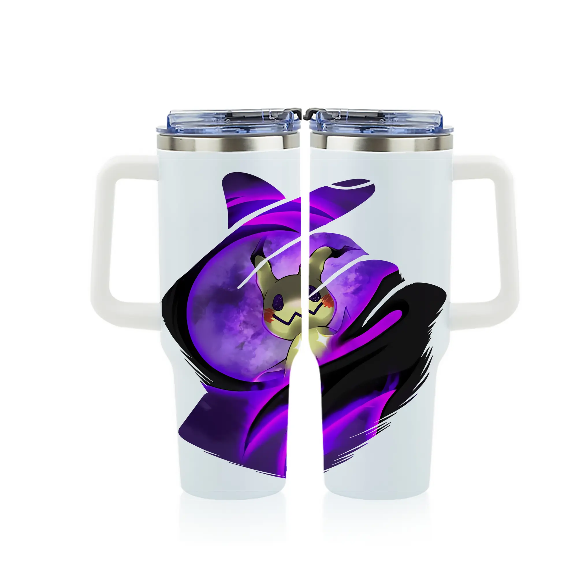 ポケモン グッズ,ミミッキュ - 1200mL フルプリント車用タンブラー ・ 304ステンレス 内側 ・ 201ステンレス 外側 ・ 保温 保冷 ・ 通勤 ドライブ アウトドア用