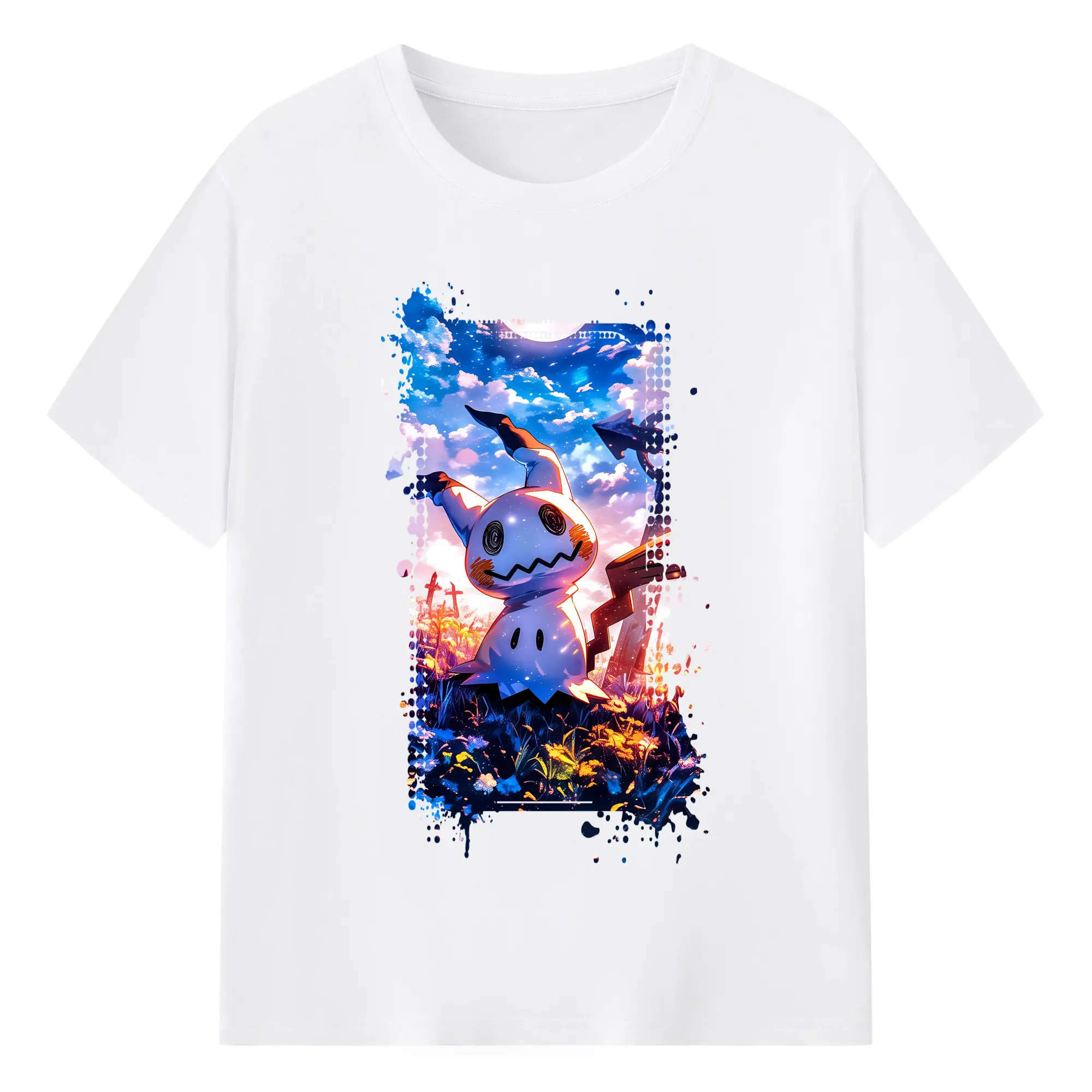 ポケモン グッズ,ミミッキュ - 綿100％ 半袖Tシャツ ・ フロントプリント ・ 快適 通気性 ・ 日常使い 散歩 スポーツ用