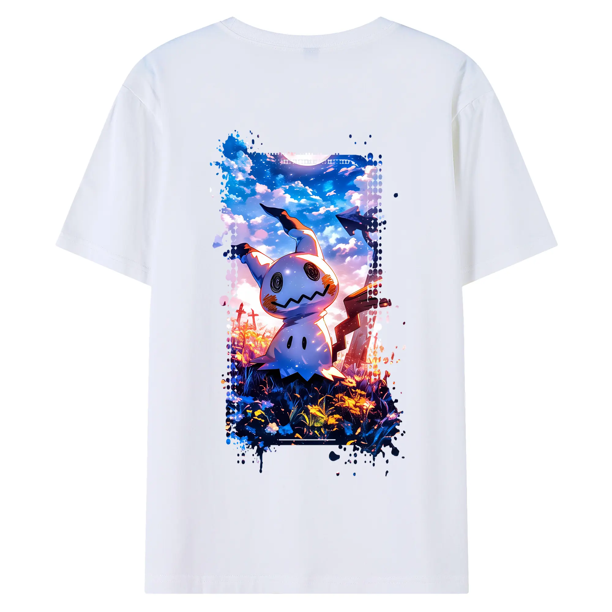 ポケモン グッズ,ミミッキュ - 綿100％ 半袖Tシャツ ・ バックプリント ・ 快適 通気性 ・ 日常使い 散歩 スポーツ用