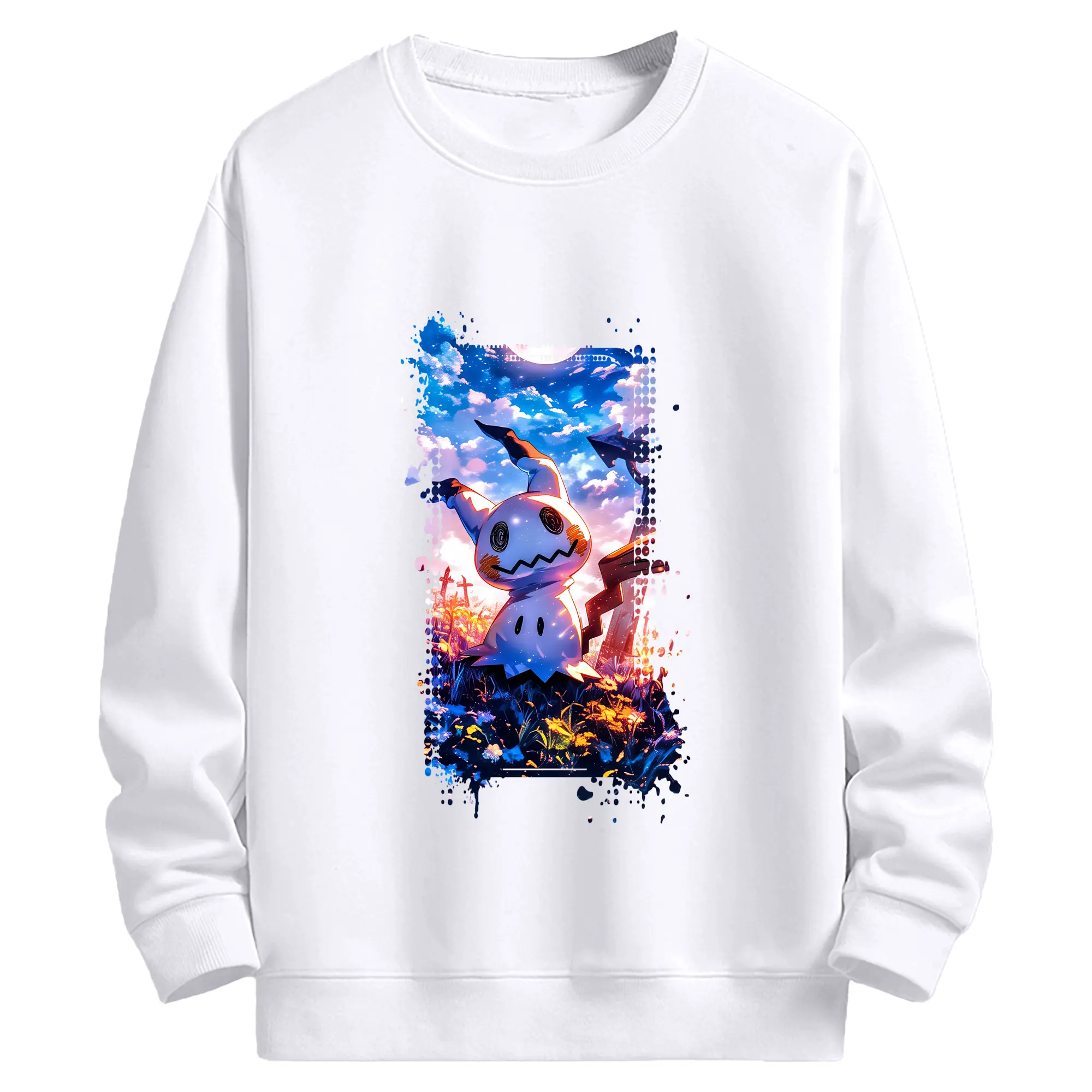 ポケモン グッズ,ミミッキュ - 高品質 クルーネック スウェット ・ コットン59％ ポリエステル41％ ・ ユニセックス 長袖 トレーナー ・ カジュアル デイリー スポーツ 散歩用