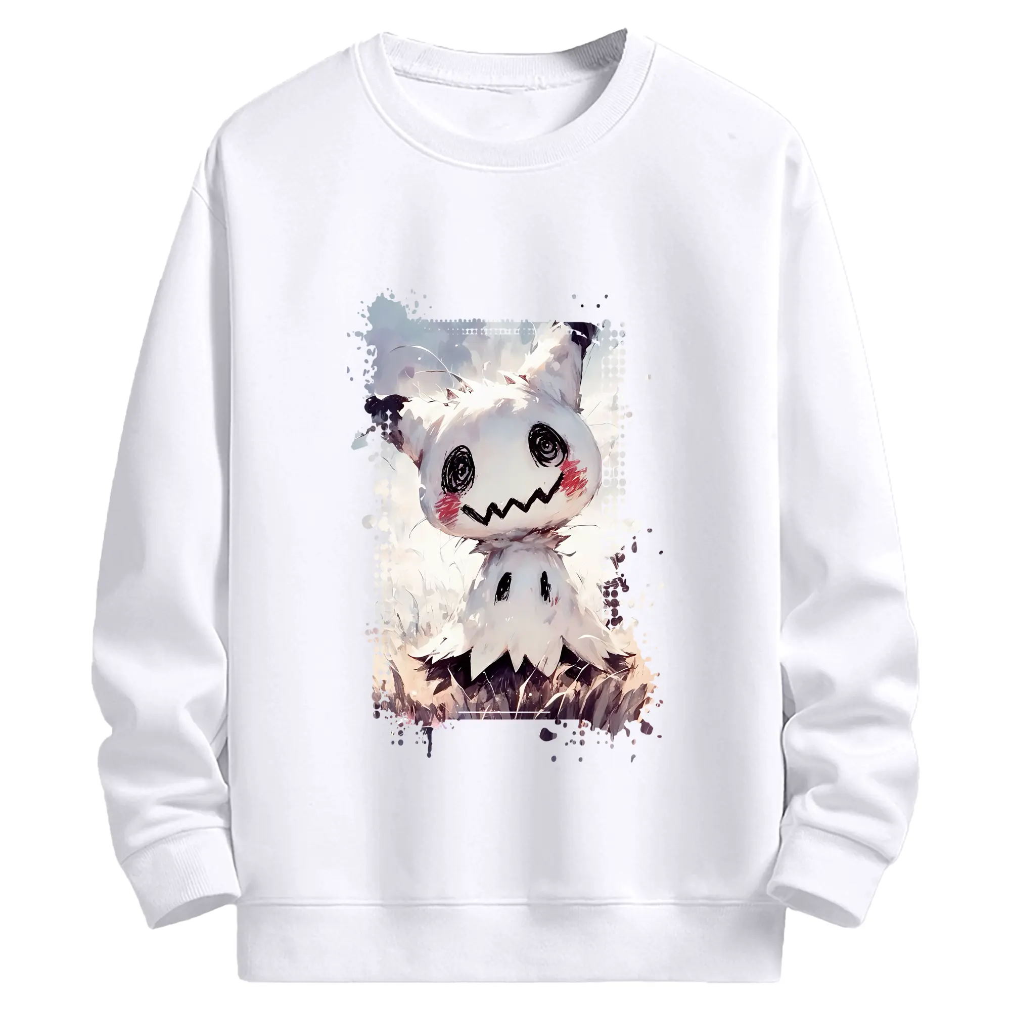 ポケモン グッズ,ミミッキュ - 高品質 クルーネック スウェット ・ コットン59％ ポリエステル41％ ・ ユニセックス 長袖 トレーナー ・ カジュアル デイリー スポーツ 散歩用