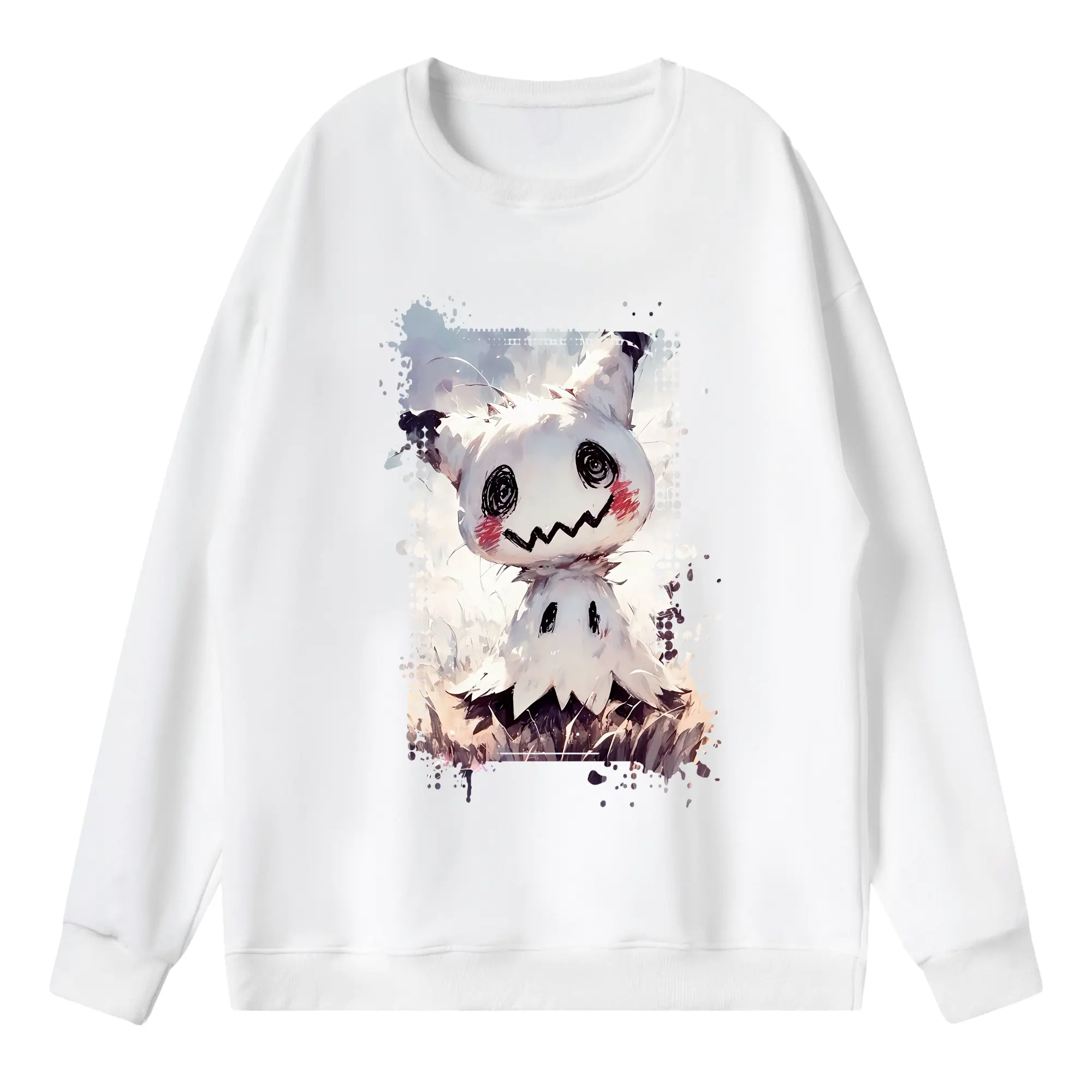 ポケモン グッズ,ミミッキュ - 薄手 クルーネック スウェット 裏毛260g · ポリエステル 春秋向け カジュアル 男女兼用 · トレーナー デイリー スポーツ 散歩に最適