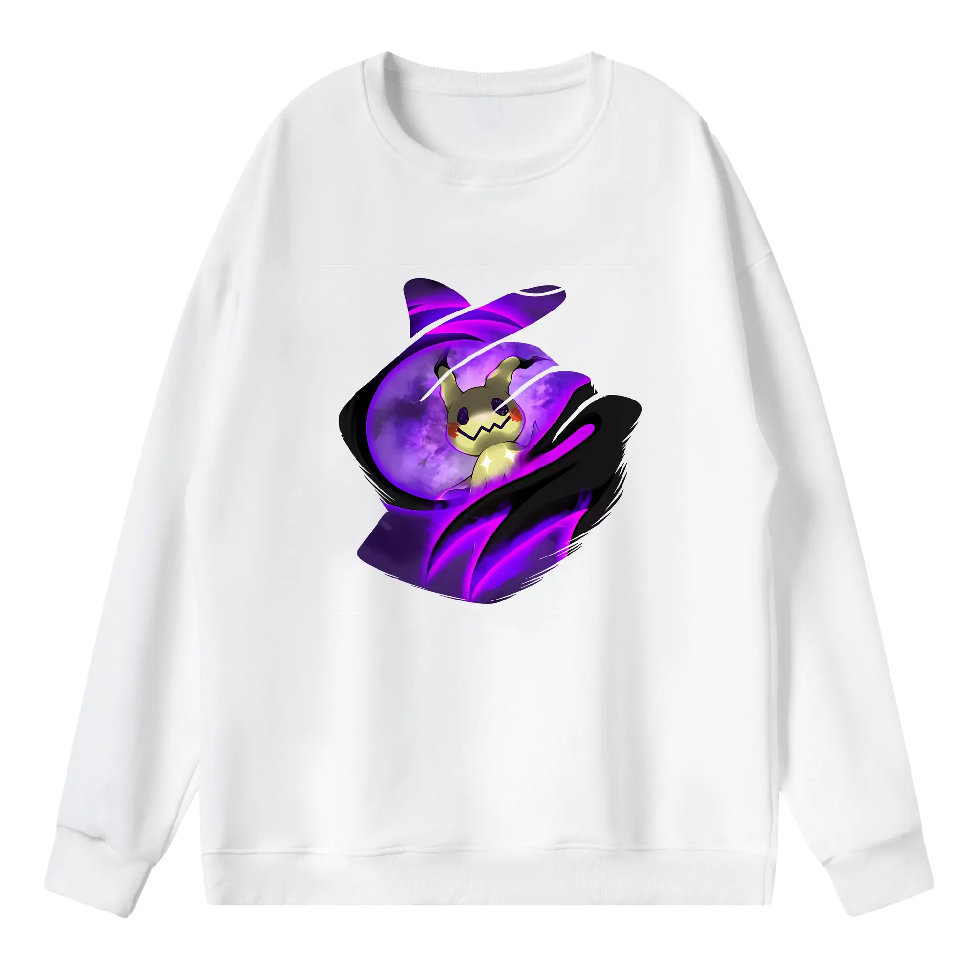 ポケモン グッズ,ミミッキュ - 薄手 クルーネック スウェット 裏毛260g · ポリエステル 春秋向け カジュアル 男女兼用 · トレーナー デイリー スポーツ 散歩に最適