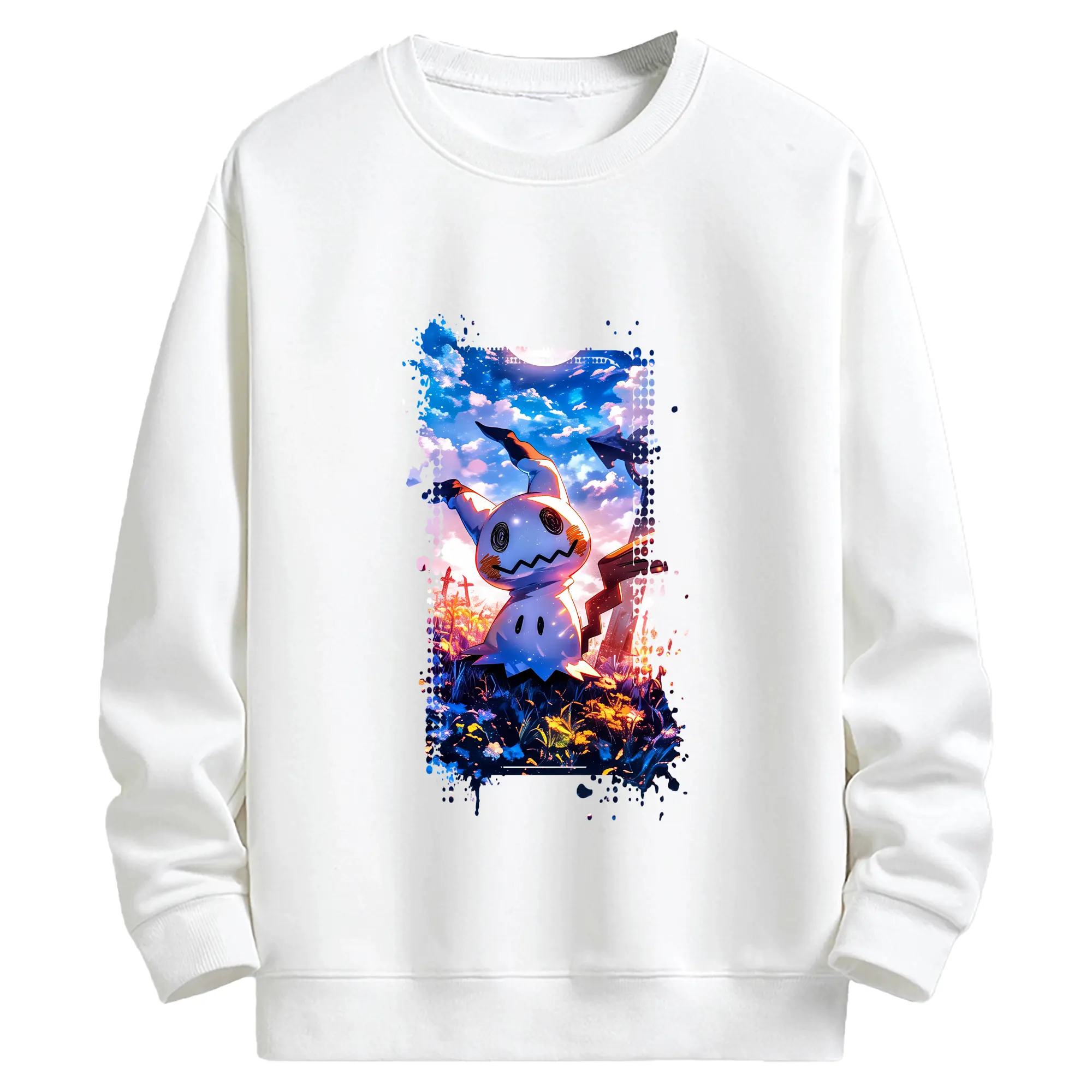 ポケモン グッズ,ミミッキュ - キッズ クルーネックスウェットシャツ ・ フロントプリント ・ 綿80％ ポリエステル20％ ・ 快適 通学 スポーツ 日常使い お散歩用