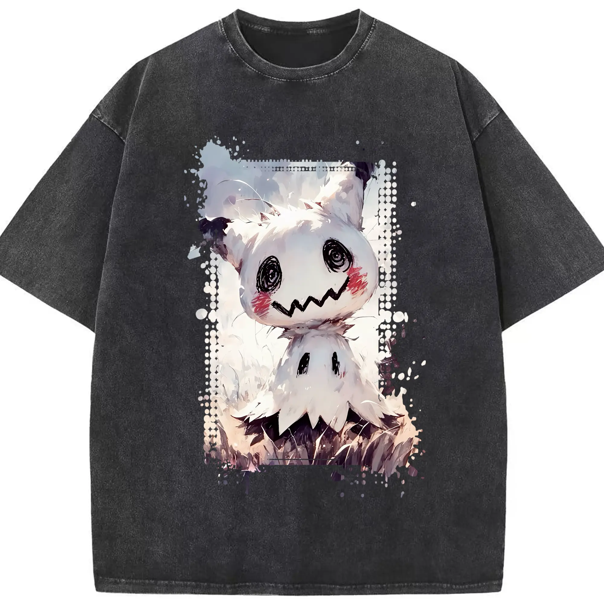 ポケモン グッズ,ミミッキュ - 綿100％ ヴィンテージ風 半袖Tシャツ ・ フロントプリント ・ 柔らか肌触り ・ 通気性 快適 ・ スポーツ カジュアル 外出用