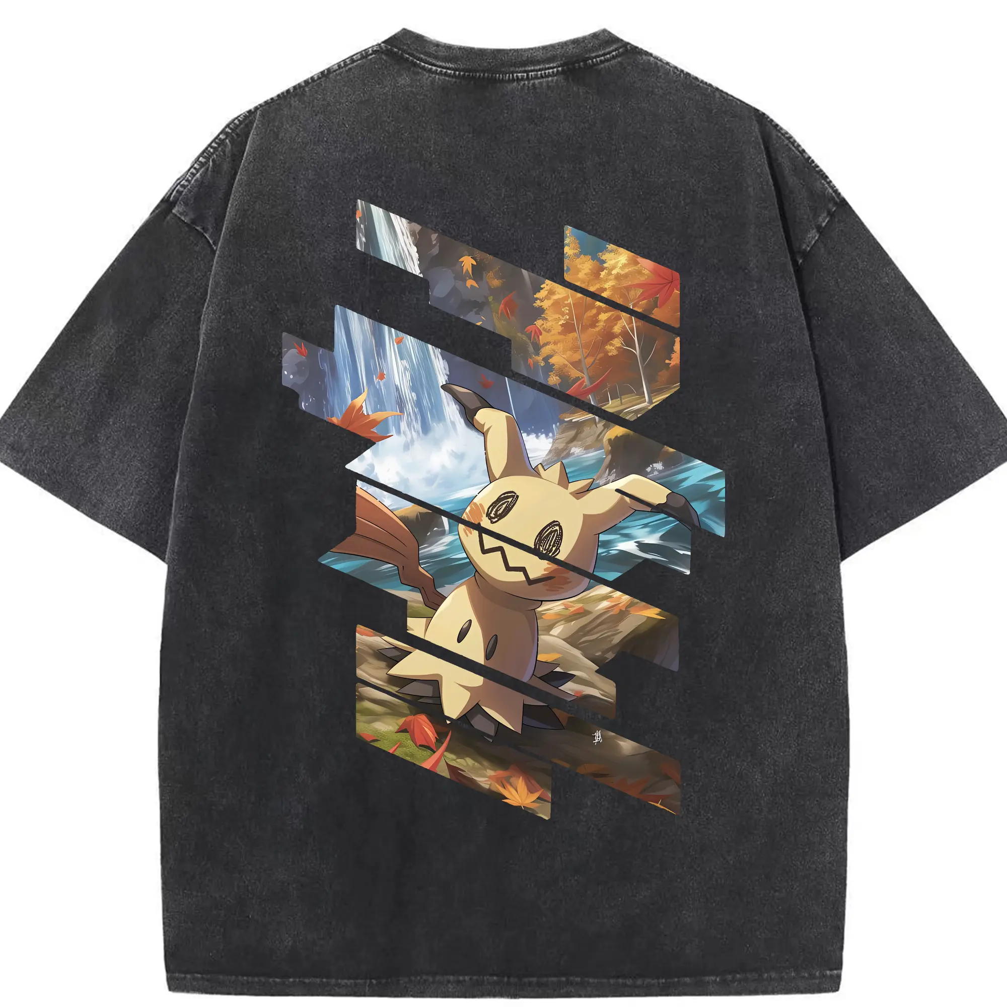 ポケモン グッズ,ミミッキュ - 綿100％ ヴィンテージ風 半袖Tシャツ ・ 背面プリント ・ 柔らか肌触り ・ 通気性 快適 ・ スポーツ カジュアル 外出用