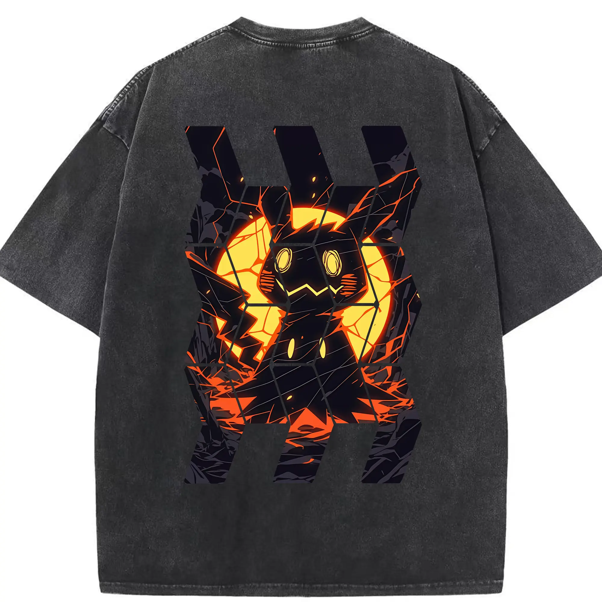 ポケモン グッズ,ミミッキュ - 綿100％ ヴィンテージ風 半袖Tシャツ ・ 背面プリント ・ 柔らか肌触り ・ 通気性 快適 ・ スポーツ カジュアル 外出用