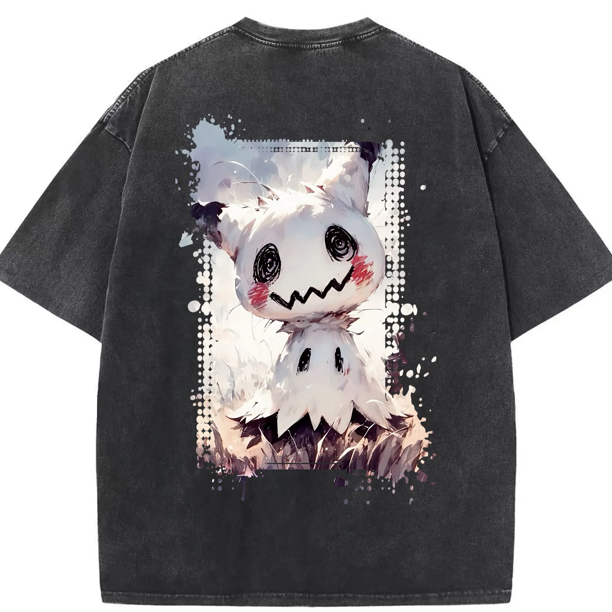 ポケモン グッズ,ミミッキュ - 綿100％ ヴィンテージ風 半袖Tシャツ ・ 背面プリント ・ 柔らか肌触り ・ 通気性 快適 ・ スポーツ カジュアル 外出用