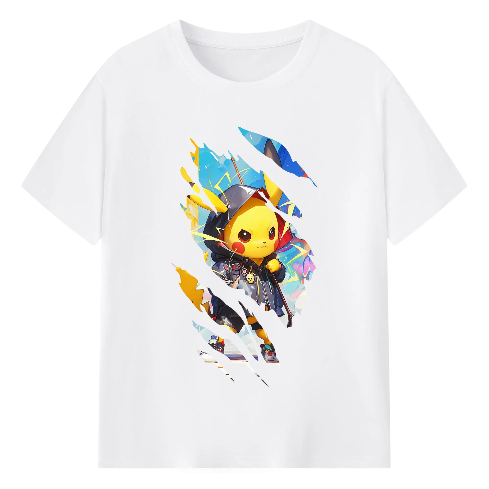 ポケモン グッズ,ピカチュウ - 綿100％ 半袖Tシャツ ・ フロントプリント ・ 快適 通気性 ・ 日常使い 散歩 スポーツ用