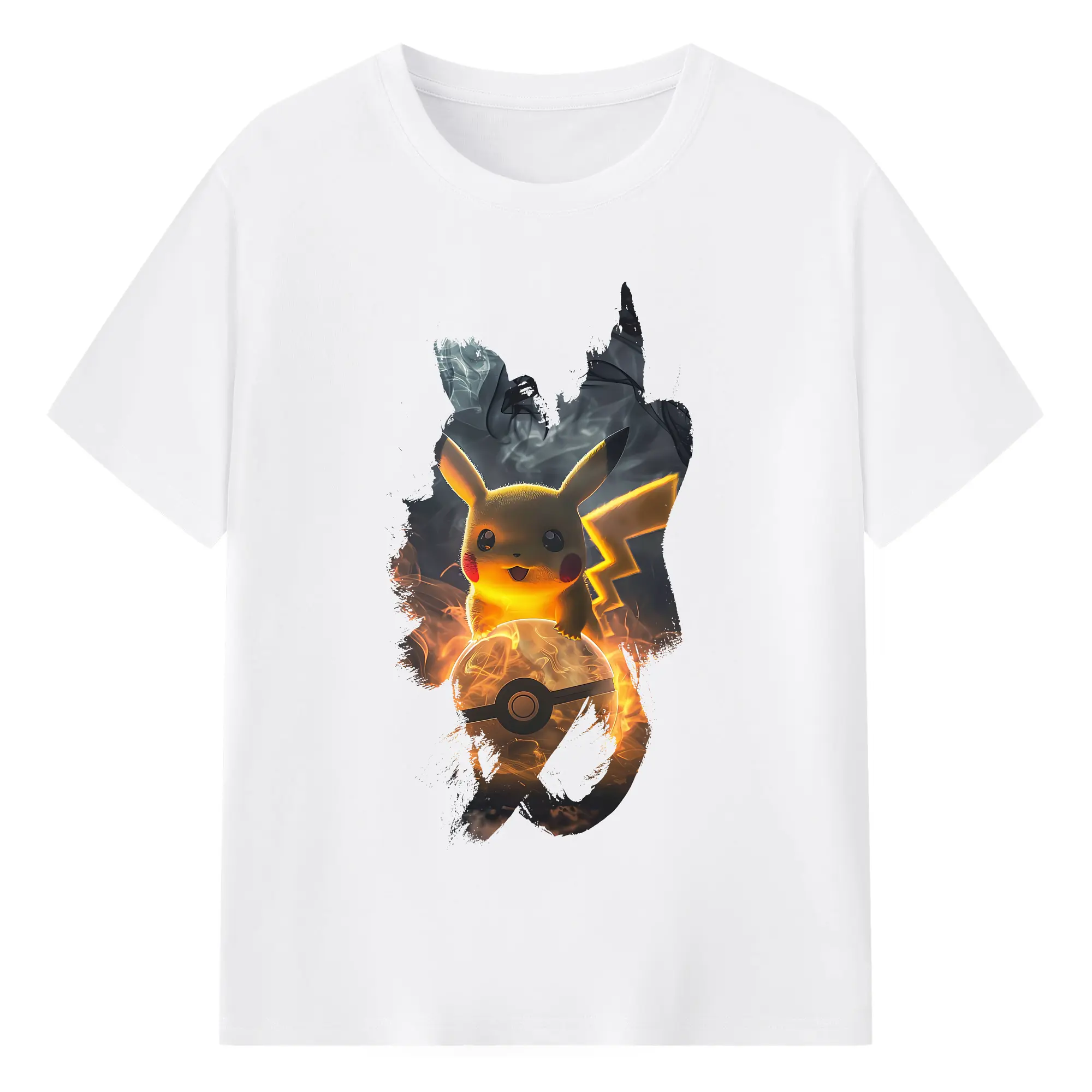 ポケモン グッズ,ピカチュウ - 綿100％ 半袖Tシャツ ・ フロントプリント ・ 快適 通気性 ・ 日常使い 散歩 スポーツ用