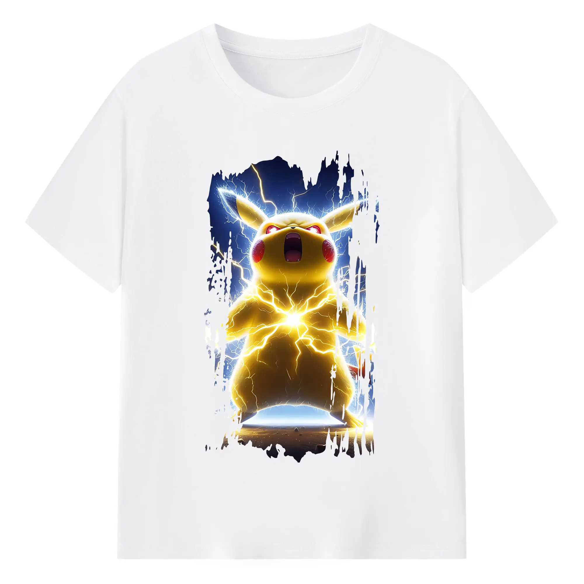 ポケモン グッズ,ピカチュウ - 綿100％ 半袖Tシャツ ・ フロントプリント ・ 快適 通気性 ・ 日常使い 散歩 スポーツ用