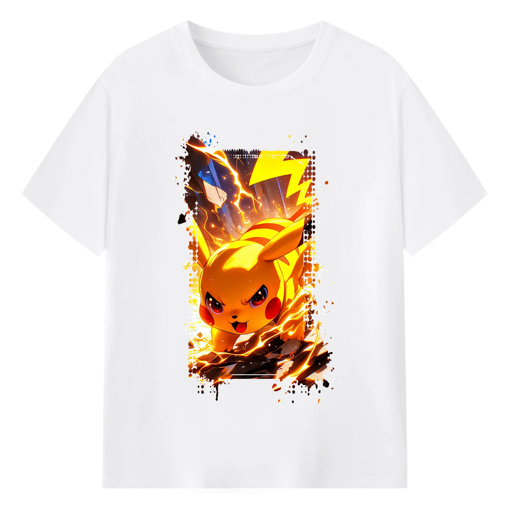 ポケモン グッズ,ピカチュウ - 綿100％ 半袖Tシャツ ・ フロントプリント ・ 快適 通気性 ・ 日常使い 散歩 スポーツ用