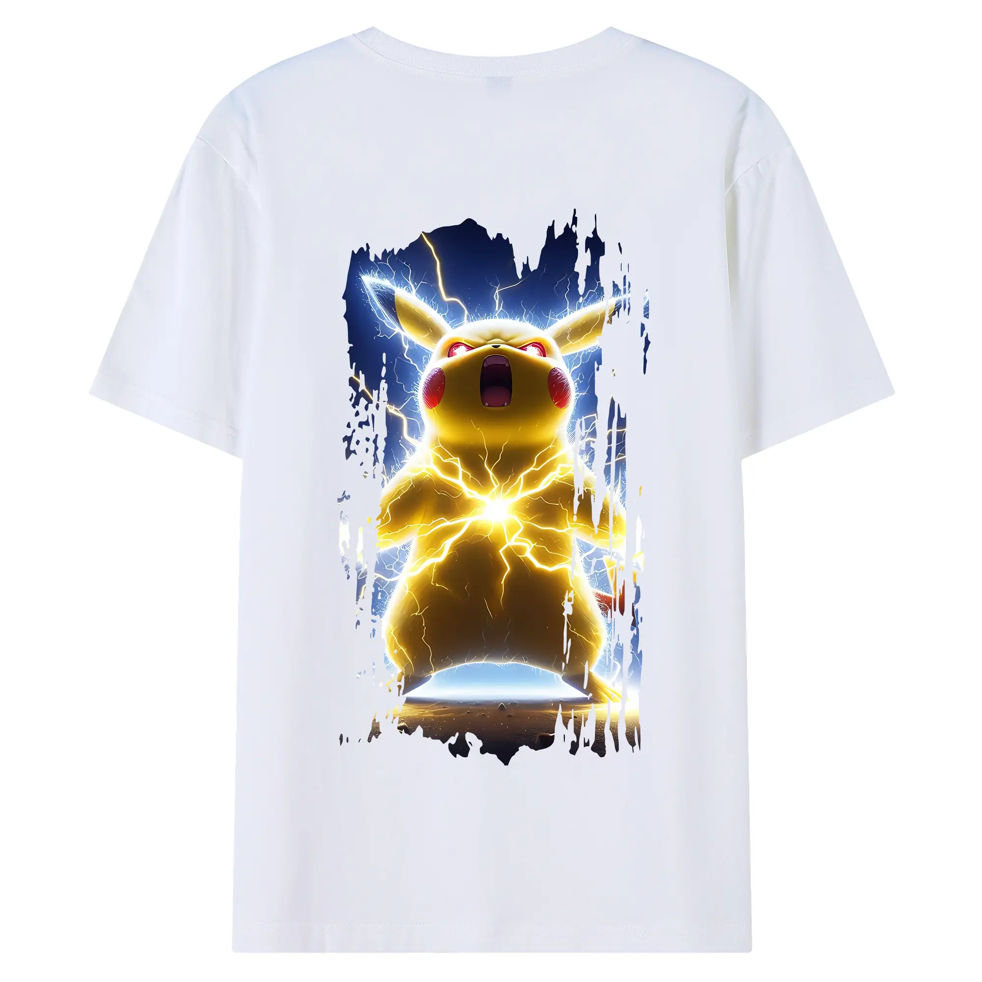 ポケモン グッズ,ピカチュウ - 綿100％ 半袖Tシャツ ・ バックプリント ・ 快適 通気性 ・ 日常使い 散歩 スポーツ用
