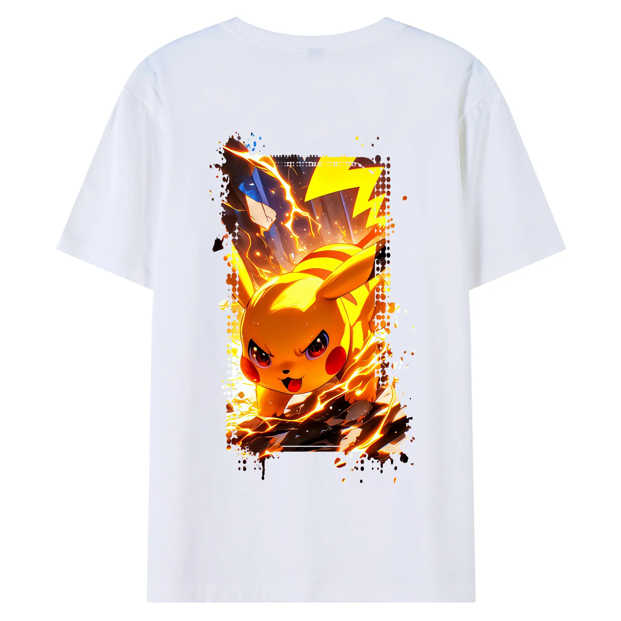 ポケモン グッズ,ピカチュウ - 綿100％ 半袖Tシャツ ・ バックプリント ・ 快適 通気性 ・ 日常使い 散歩 スポーツ用