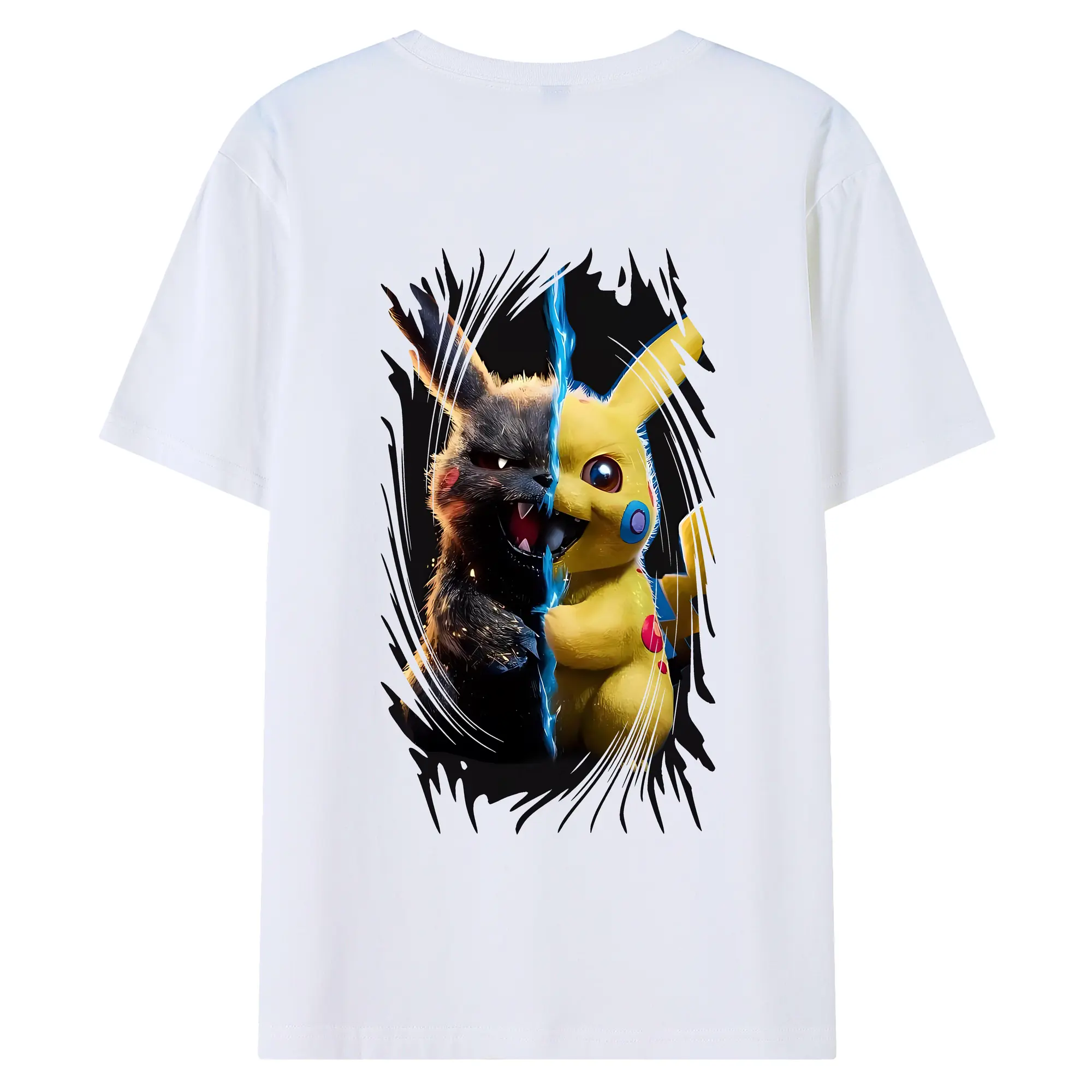 ポケモン グッズ,ピカチュウ - 綿100％ 半袖Tシャツ ・ バックプリント ・ 快適 通気性 ・ 日常使い 散歩 スポーツ用