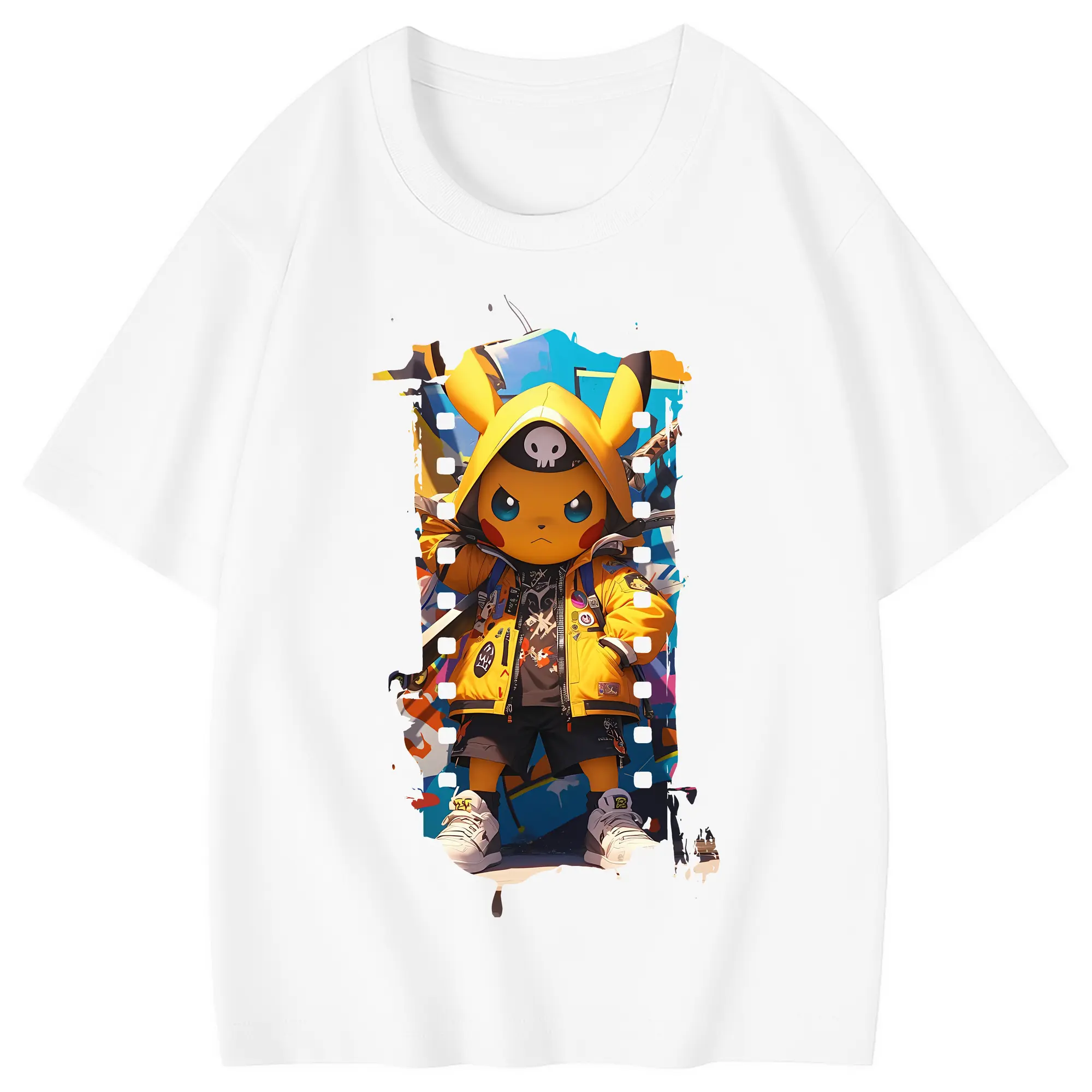 ポケモン グッズ,ピカチュウ - 綿100％ キッズTシャツ ・ フロントプリント ・ 快適 通気性 ・ スポーツ カジュアル 散歩用
