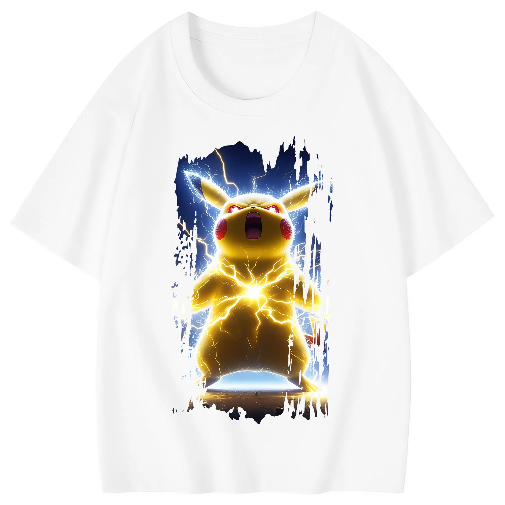 ポケモン グッズ,ピカチュウ - 綿100％ キッズTシャツ ・ フロントプリント ・ 快適 通気性 ・ スポーツ カジュアル 散歩用