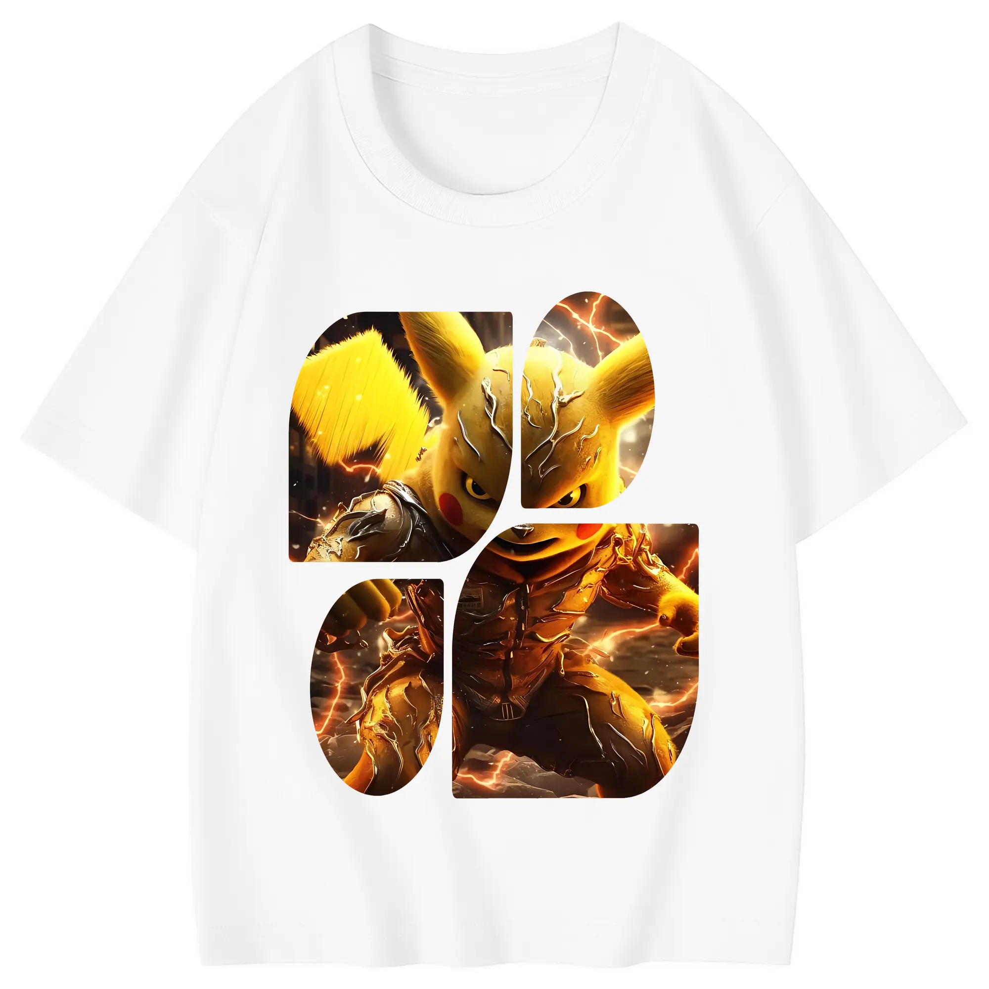 ポケモン グッズ,ピカチュウ - 綿100％ キッズTシャツ ・ フロントプリント ・ 快適 通気性 ・ スポーツ カジュアル 散歩用