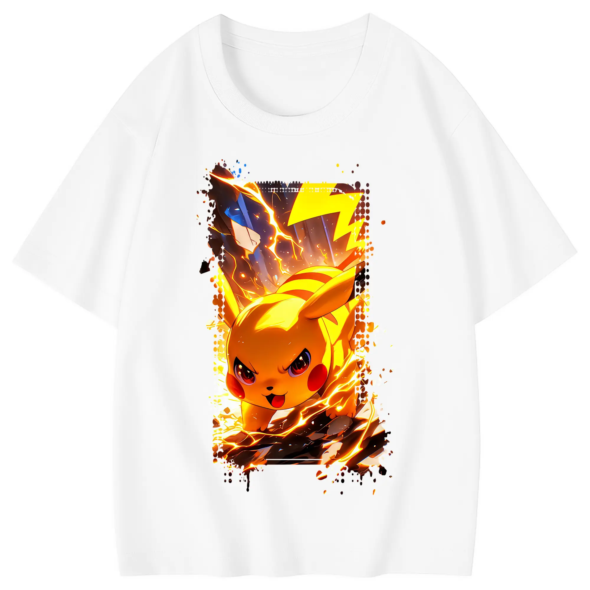 ポケモン グッズ,ピカチュウ - 綿100％ キッズTシャツ ・ フロントプリント ・ 快適 通気性 ・ スポーツ カジュアル 散歩用