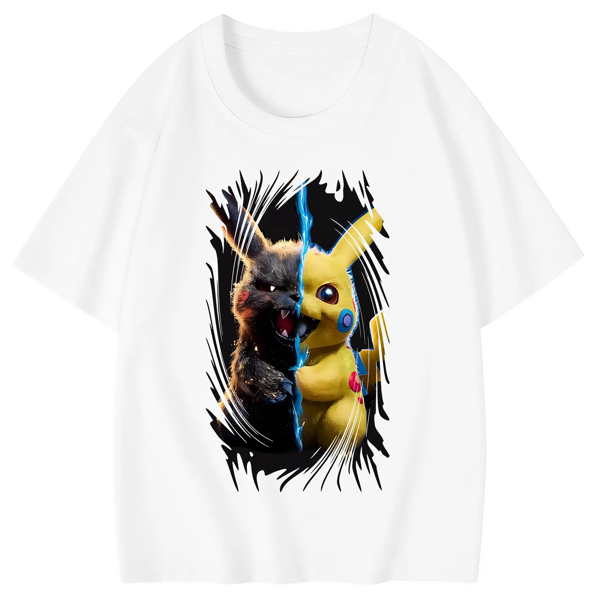 ポケモン グッズ,ピカチュウ - 綿100％ キッズTシャツ ・ フロントプリント ・ 快適 通気性 ・ スポーツ カジュアル 散歩用