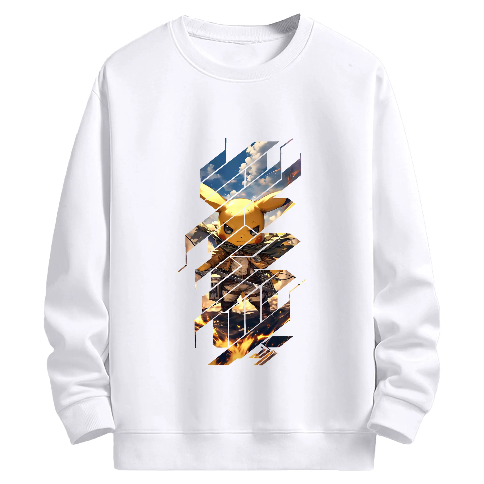 ポケモン グッズ,ピカチュウ - 高品質 クルーネック スウェット ・ コットン59％ ポリエステル41％ ・ ユニセックス 長袖 トレーナー ・ カジュアル デイリー スポーツ 散歩用