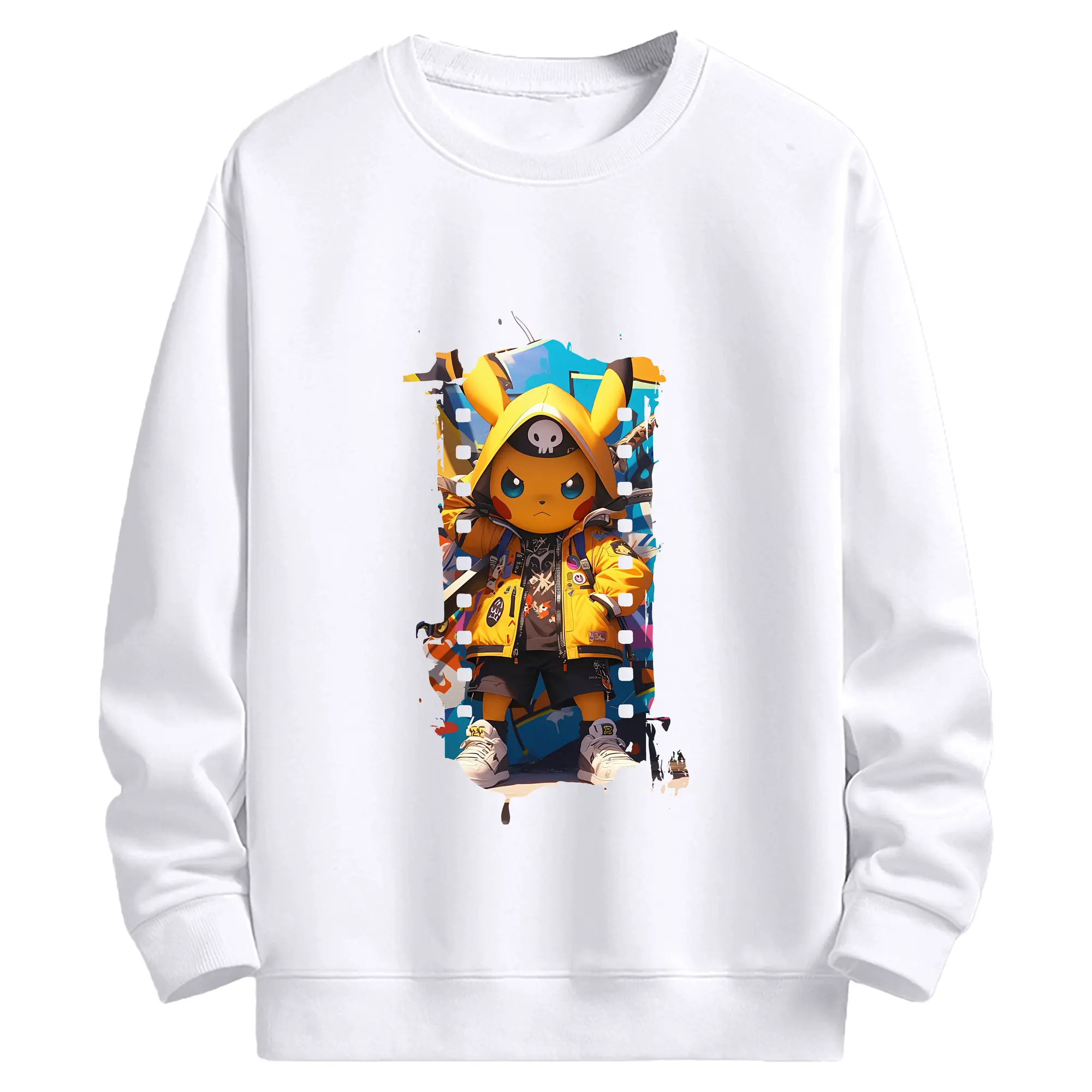 ポケモン グッズ,ピカチュウ - 高品質 クルーネック スウェット ・ コットン59％ ポリエステル41％ ・ ユニセックス 長袖 トレーナー ・ カジュアル デイリー スポーツ 散歩用