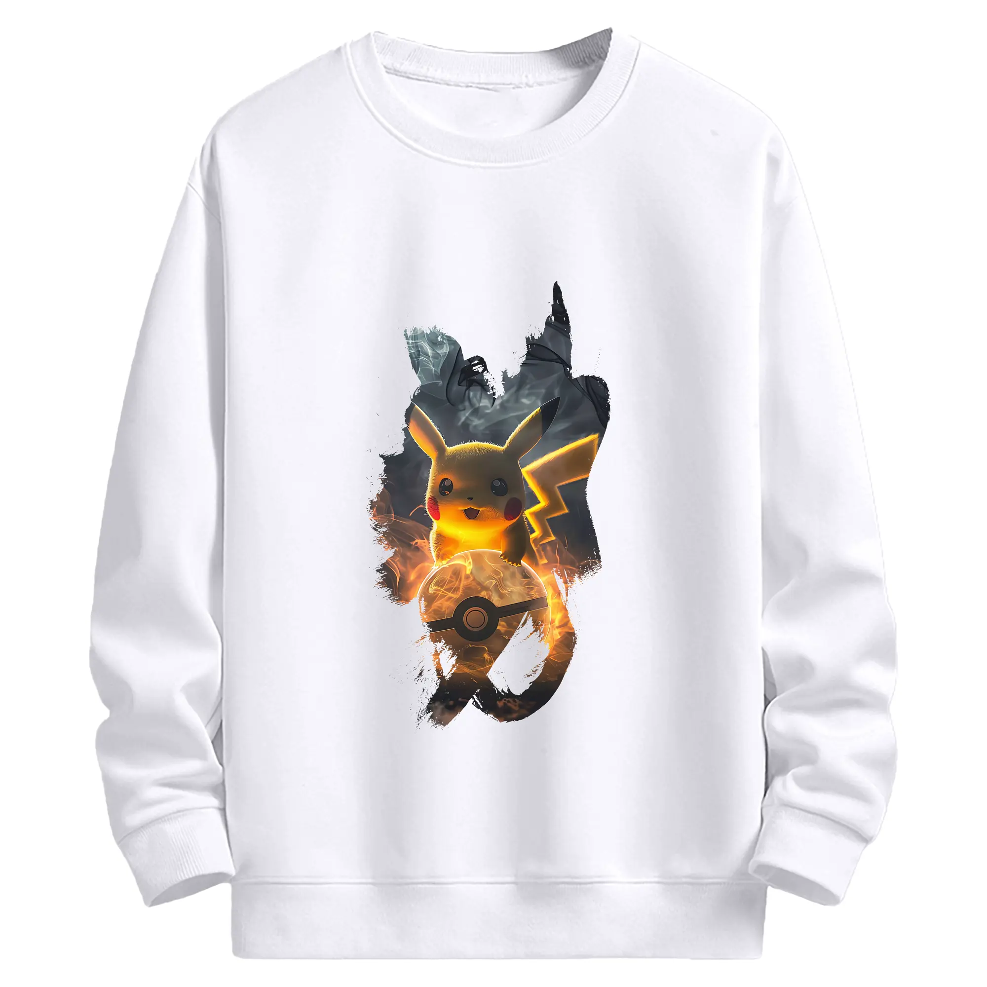 ポケモン グッズ,ピカチュウ - 高品質 クルーネック スウェット ・ コットン59％ ポリエステル41％ ・ ユニセックス 長袖 トレーナー ・ カジュアル デイリー スポーツ 散歩用