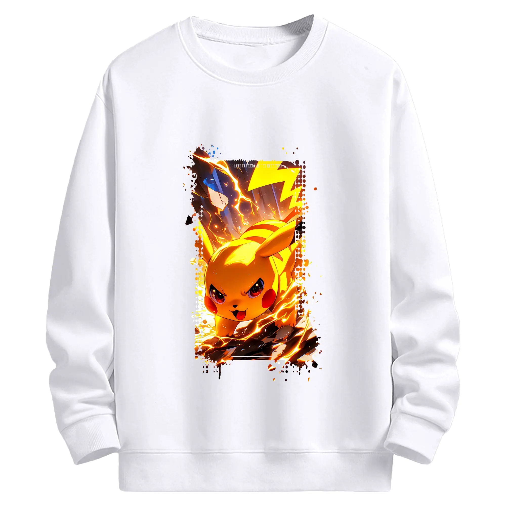 ポケモン グッズ,ピカチュウ - 高品質 クルーネック スウェット ・ コットン59％ ポリエステル41％ ・ ユニセックス 長袖 トレーナー ・ カジュアル デイリー スポーツ 散歩用