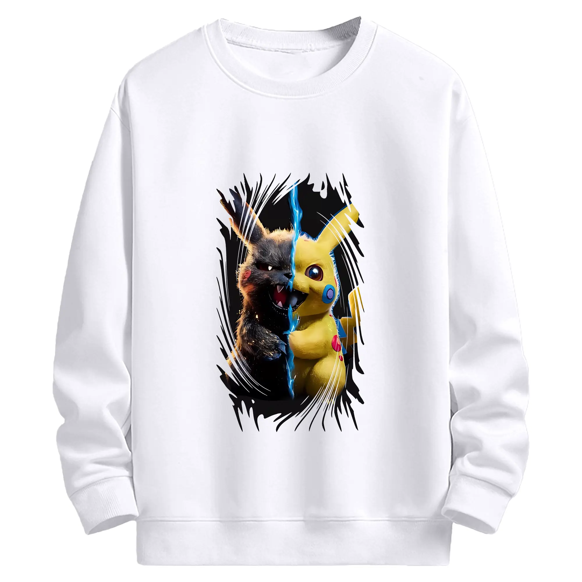 ポケモン グッズ,ピカチュウ - 高品質 クルーネック スウェット ・ コットン59％ ポリエステル41％ ・ ユニセックス 長袖 トレーナー ・ カジュアル デイリー スポーツ 散歩用
