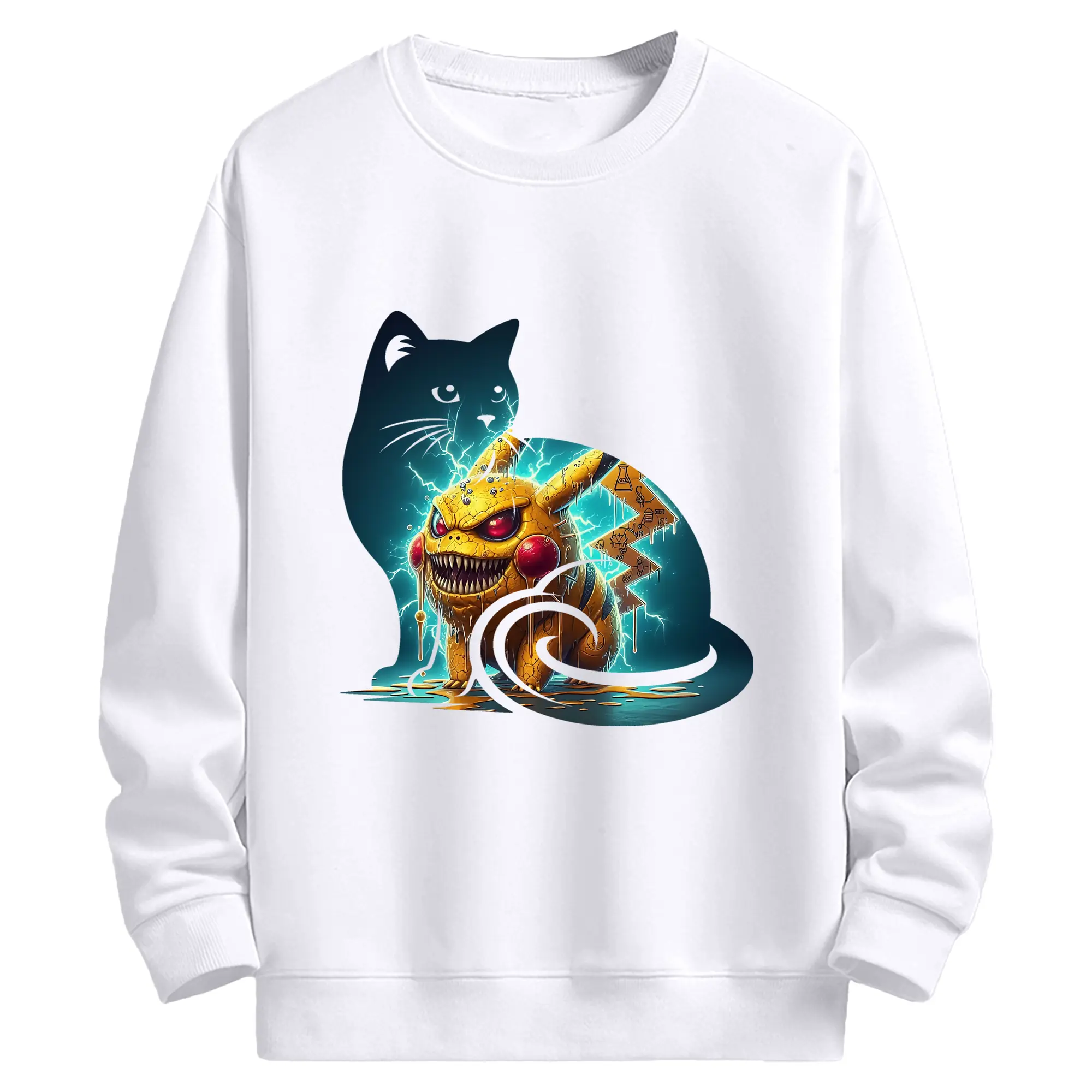 ポケモン グッズ,ピカチュウ - 高品質 クルーネック スウェット ・ コットン59％ ポリエステル41％ ・ ユニセックス 長袖 トレーナー ・ カジュアル デイリー スポーツ 散歩用