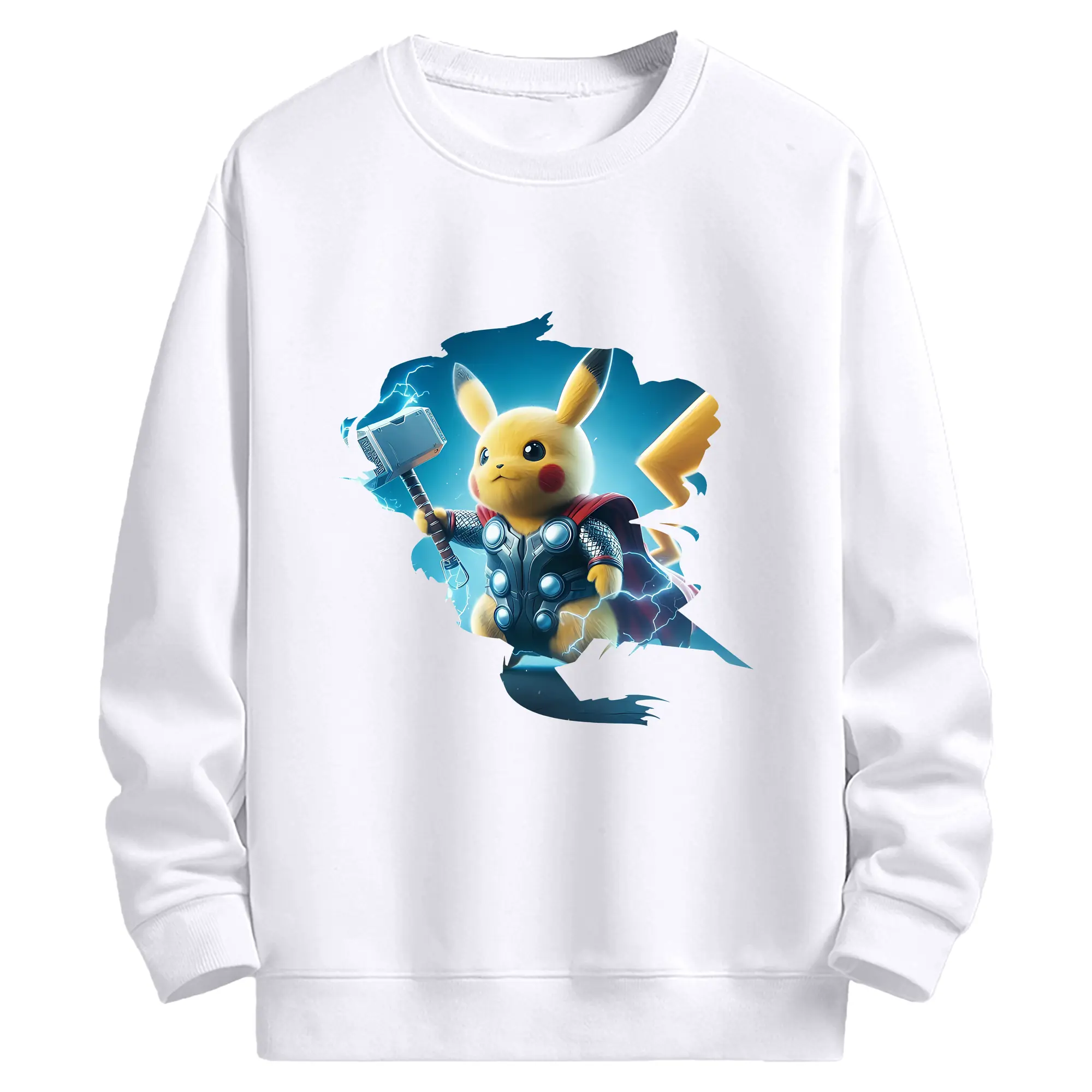 ポケモン グッズ,ピカチュウ - 高品質 クルーネック スウェット ・ コットン59％ ポリエステル41％ ・ ユニセックス 長袖 トレーナー ・ カジュアル デイリー スポーツ 散歩用