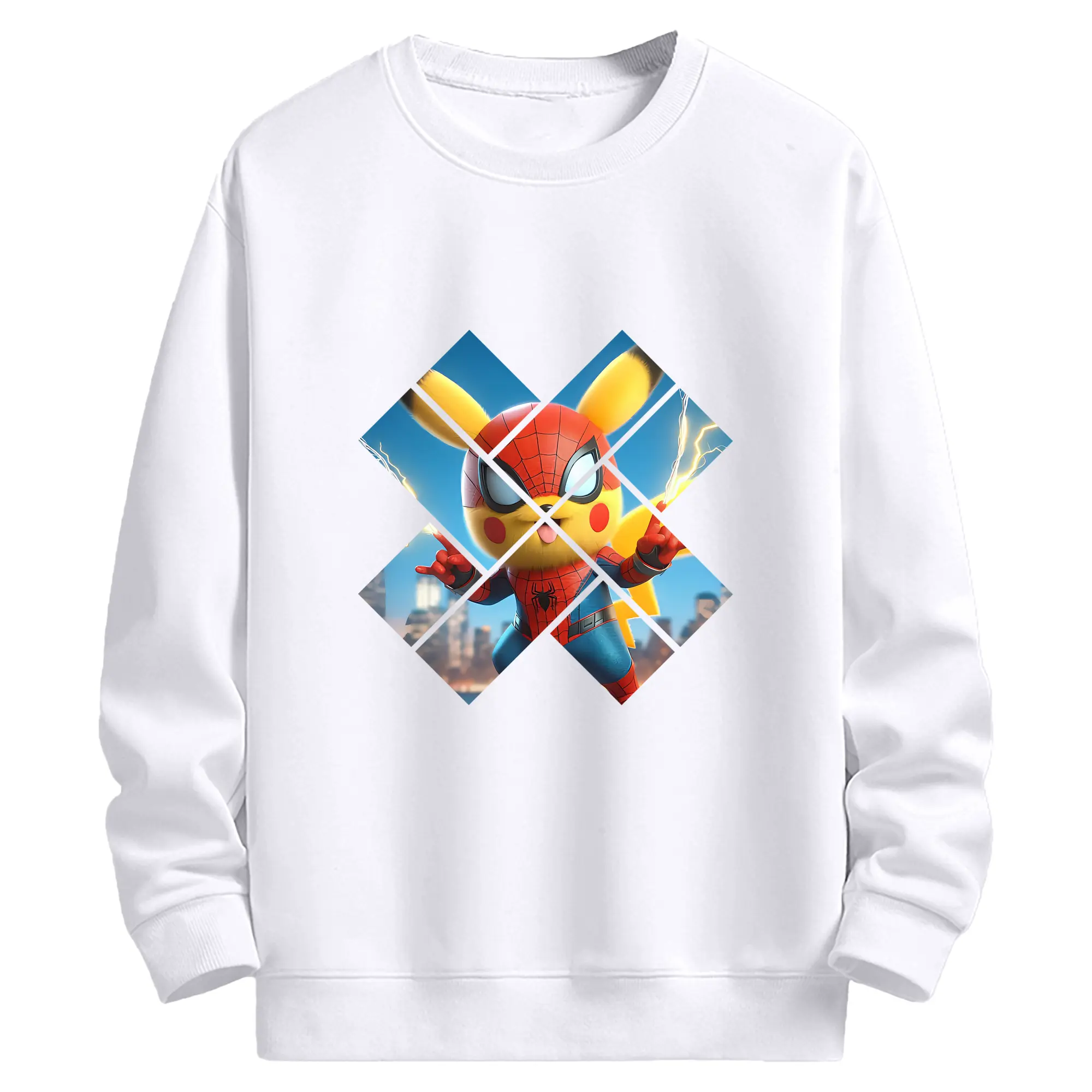 ポケモン グッズ,ピカチュウ - 高品質 クルーネック スウェット ・ コットン59％ ポリエステル41％ ・ ユニセックス 長袖 トレーナー ・ カジュアル デイリー スポーツ 散歩用